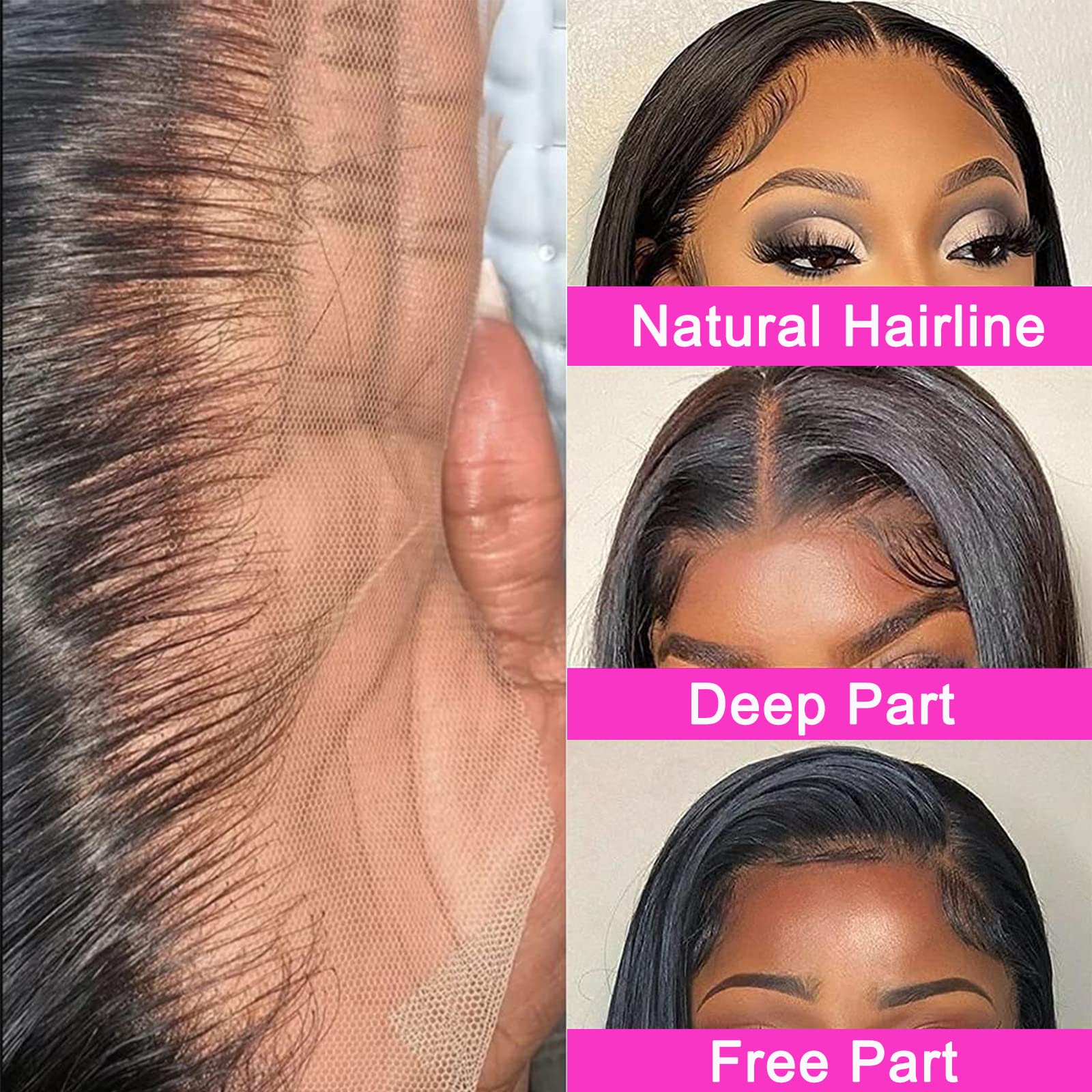Lemoda 13X6 Frontal 22 Inch Straight Hd Transparent Lace Frontals 12A Brazilian Virgin Human Hair Lace Frontal Closure Natural B