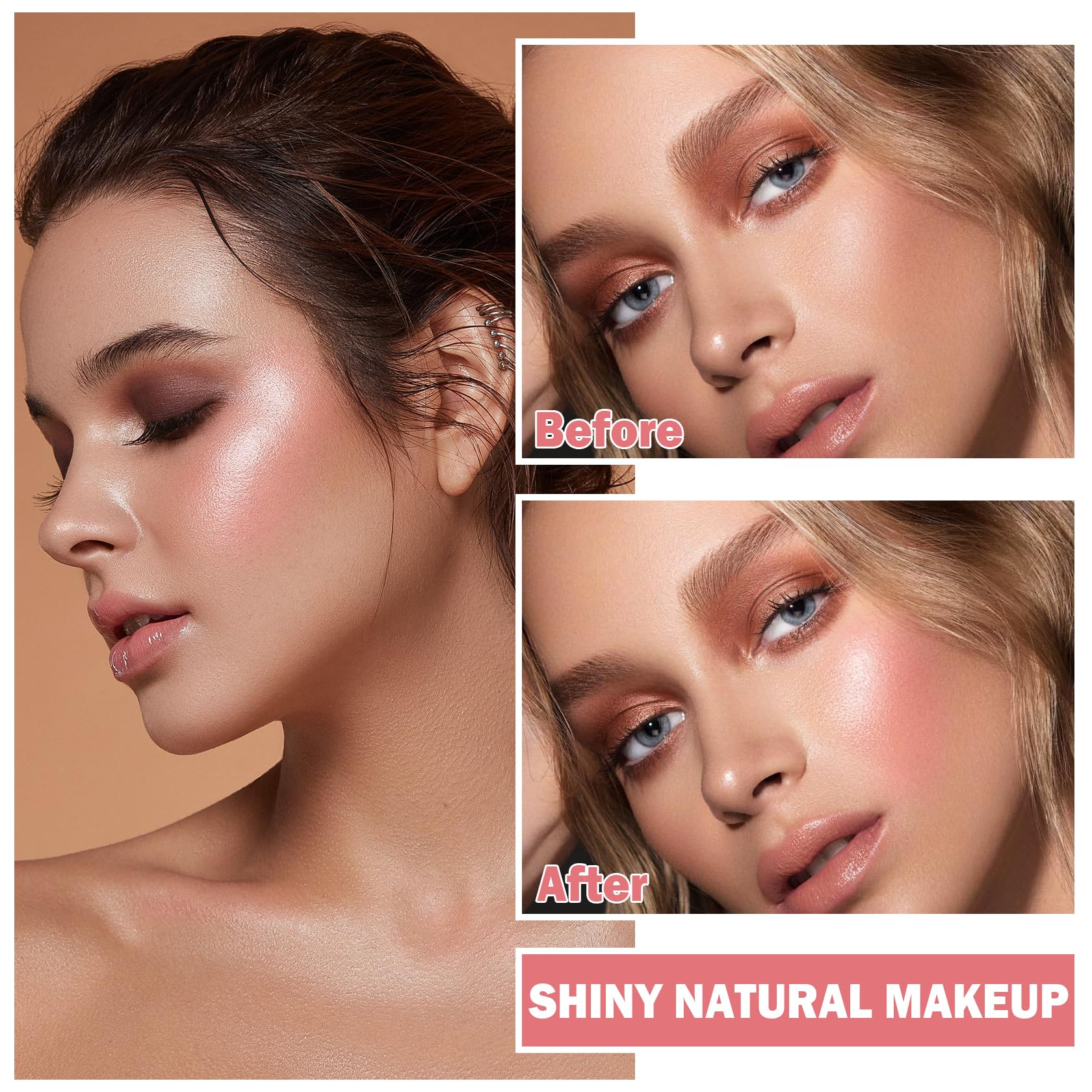 Face Glitter Highlighter Makeup Palette Shimmer Contour Powder Waterproof Long-Lasting, Brightens Face Complexion Contour Illumi