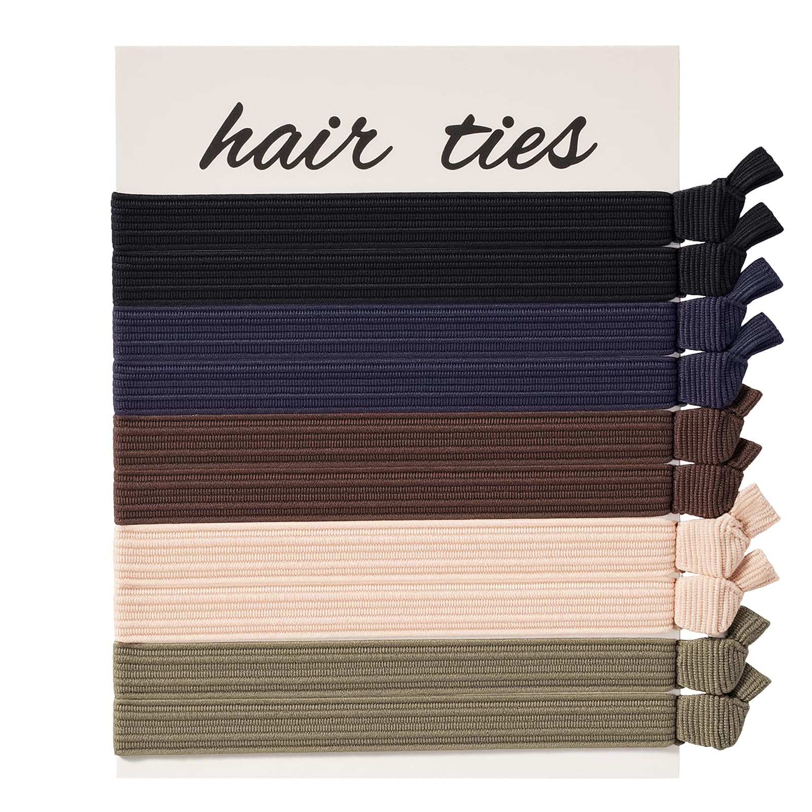 EasYoung 10-Pcs Knotted Wide Mens Hair Ties, Elastic Hair Coils for Buns, Curly Thick Hair