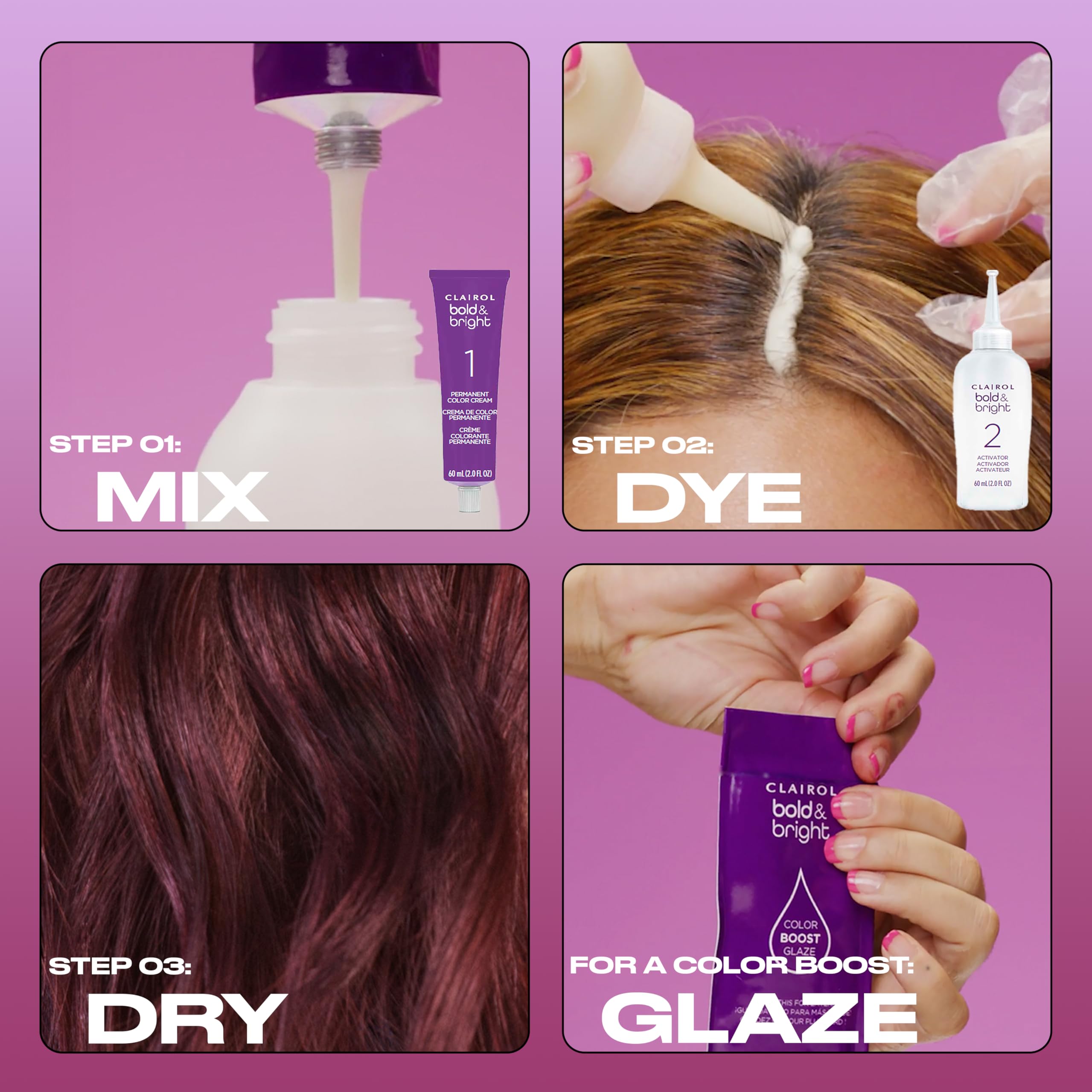 Clairol Bold & Bright Permanent Hair Dye, 110 Pia Colada Hair Color, Pack of 1