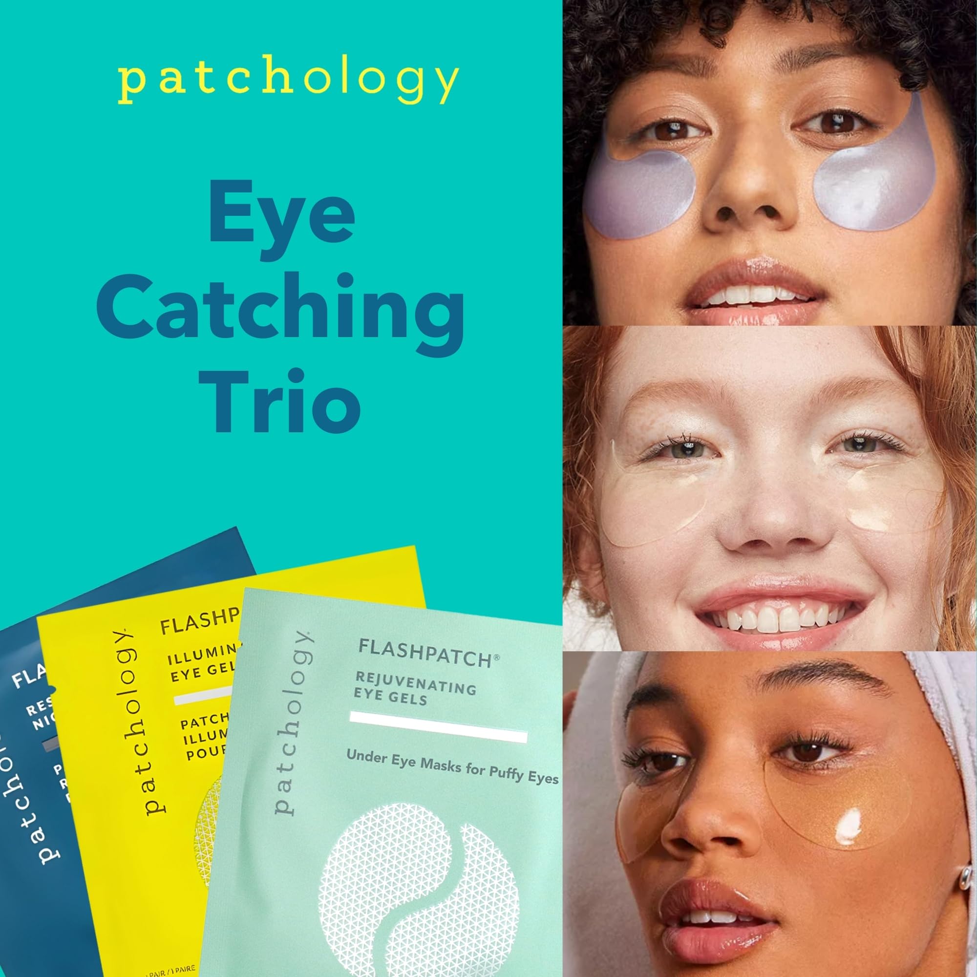 Patchology All Eyes On You Under Eye Mask - Retinol, Collagen & Green Tea Infused - Eye Gels for Dark Circles, Puffiness, & Wrin