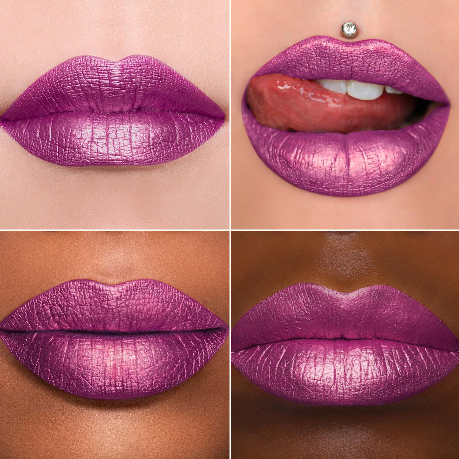 Maki Yika Purple Lipstick For Women Metallic Lipsticks Glitter Long Lasting Lipstick No Smudge No Transfer Liquid Pink Lip Gloss
