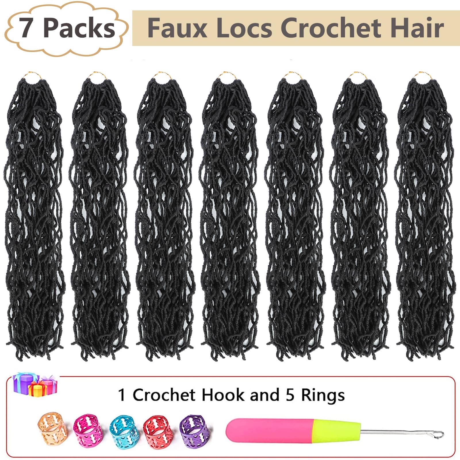 Faux Locs Crochet Hair Soft Locs 30 Inch 7 Packs Long Black Crochet Locs For Natural Butterfly Locs Crochet Hair For Women Godde