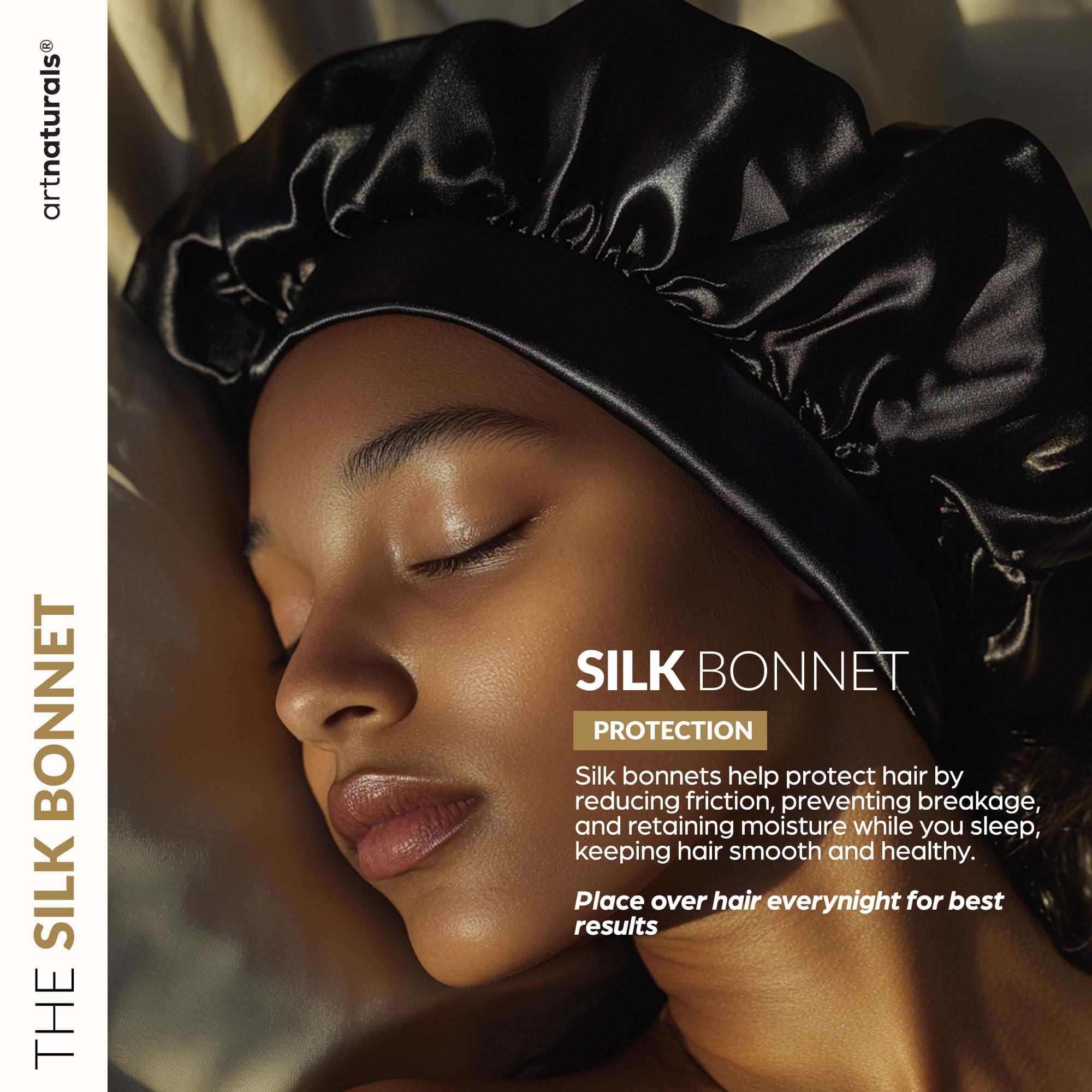 Hair Mask + Silk Bonnet For Sleeping Women Set - Deep Conditioner & Leave-In Conditioner For Dry, Damaged Hair - Argan Oil, Jojo
