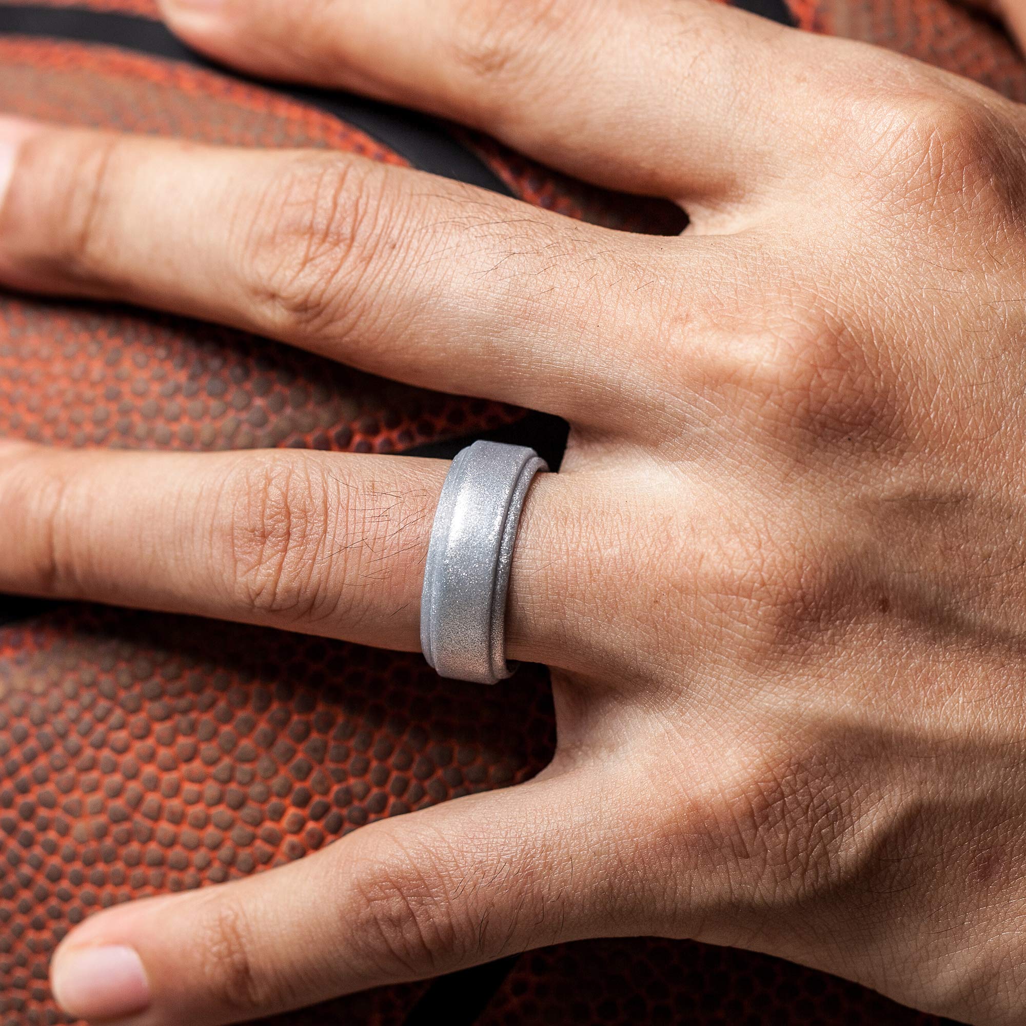 ThunderFit Silicone Wedding Ring for Men - 1 Ring (Silver, 11.5-12 (21.3mm))