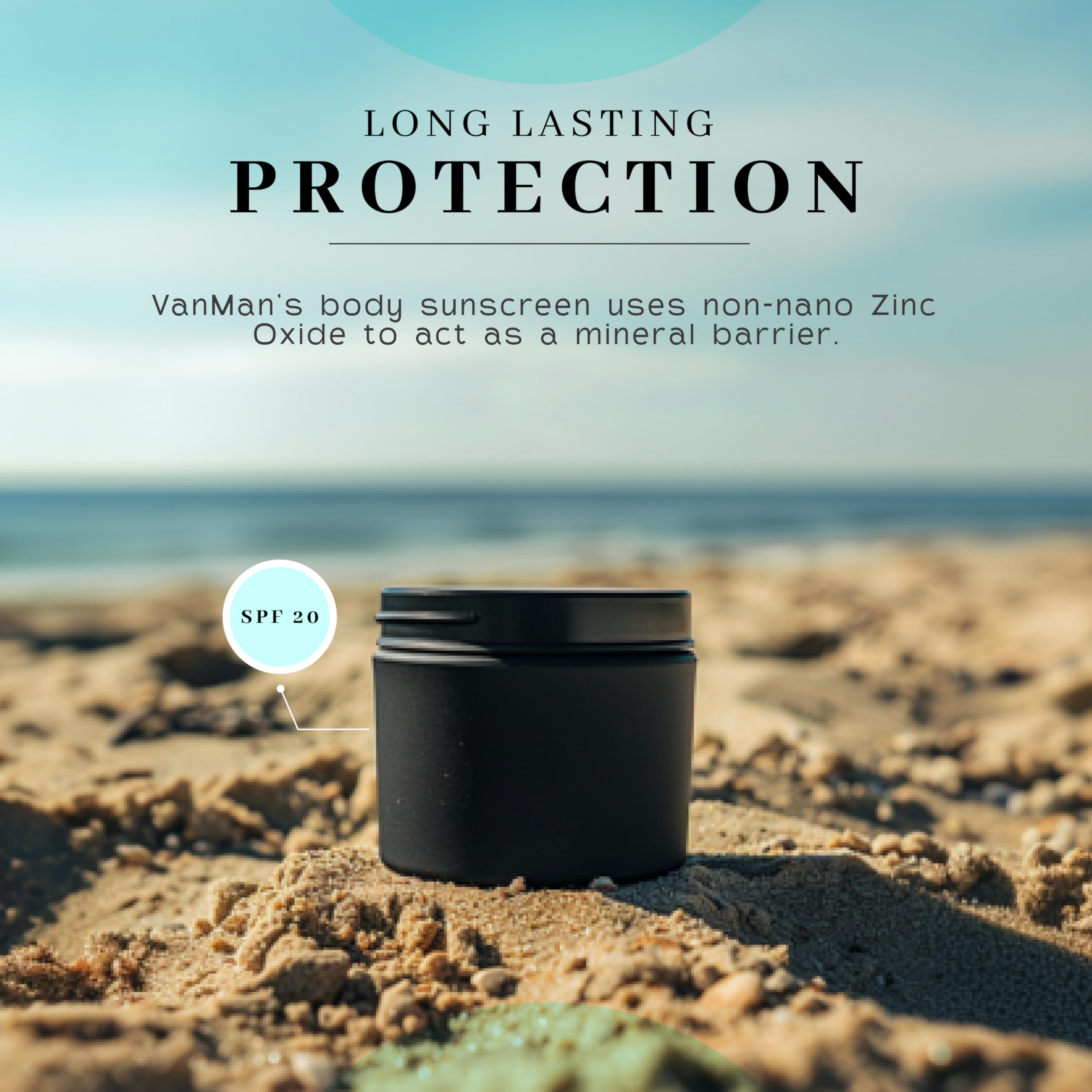 Vanmans - Tiny Zinc And Tallow Sunscreen - Water Resistant 20 Spf Grass-Fed/Finished Beef Tallow Sunscreen With Olive Oil, Beesw