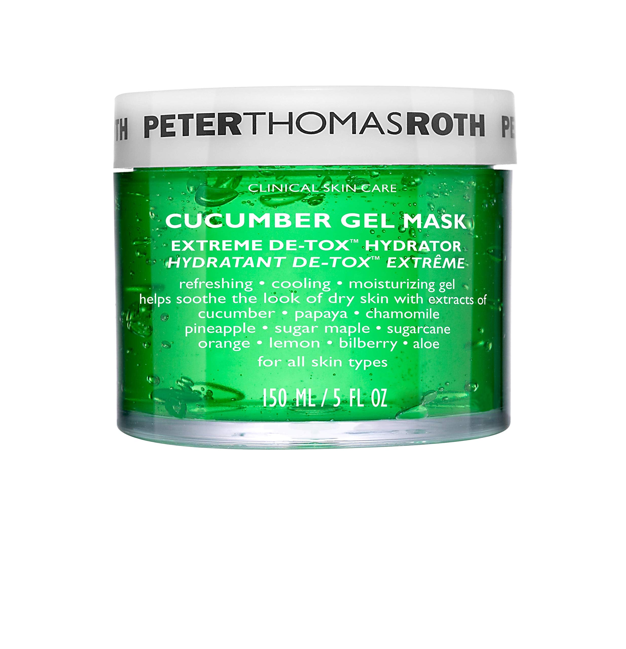 Peter Thomas Roth  Cucumber Gel Mask  Extreme De-Tox Hydrator, Cooling And Hydrating Facial Mask, Helps Soothe The Look Of Dry A