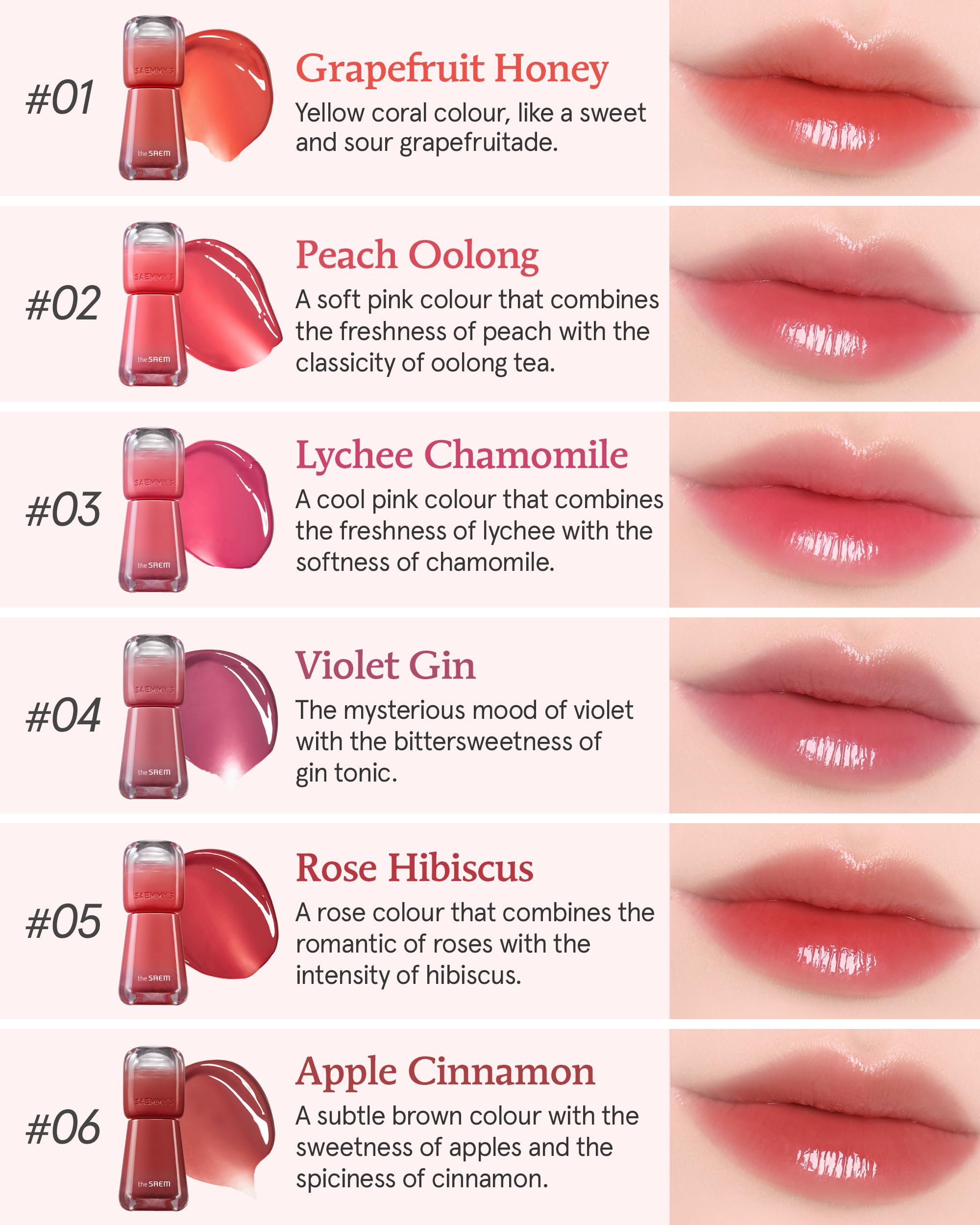 Thesaem Saemmy'S Ade Shot Tint (02, 05) - Korean Lip Titnt, Water Gel Lip Stain With Plump Glowy Moisturizing Finish, Buildable