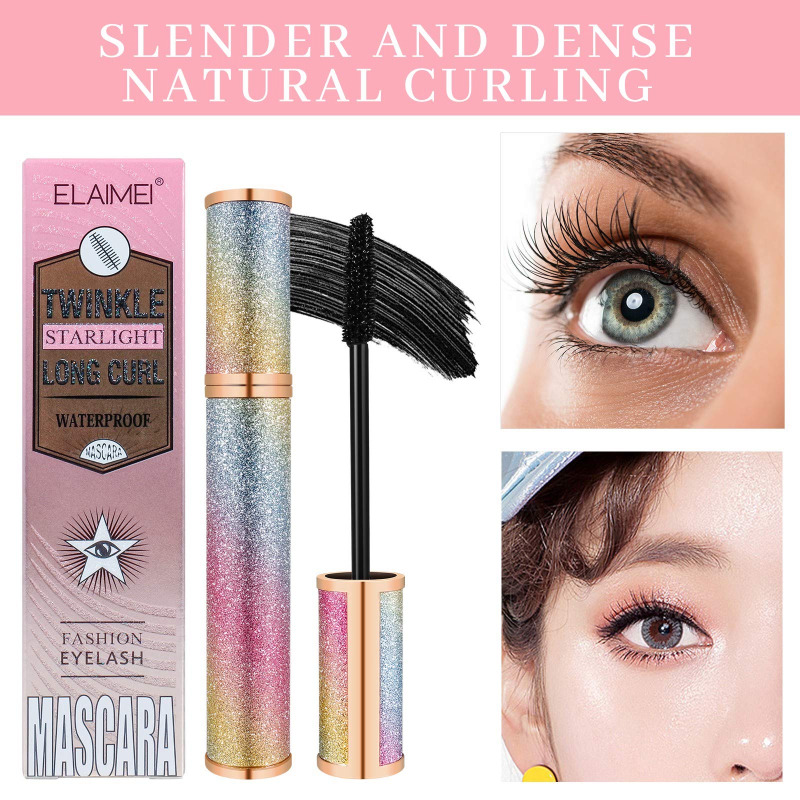 Black Thrive Mascara Waterproof, Tubing Mascara, Intense Length Luxury Beauty Big Eye, Volume & Definition, No Smudging, No Clum