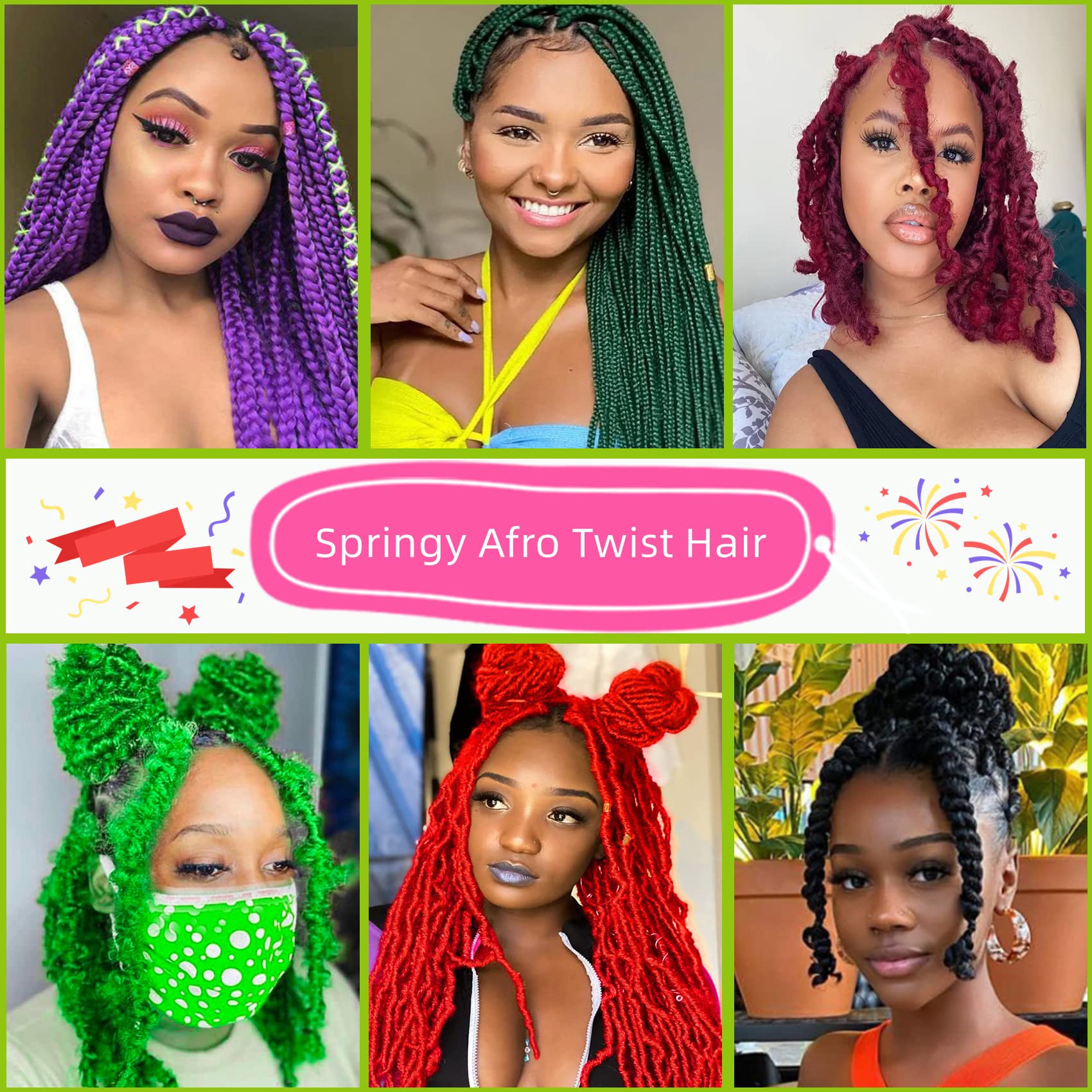 10 Inch Wrapping Hair For Soft Locs,Cuban Twist Hair 8 Packs Pre-Separated Springy Afro Twist Hair Extension For Women Kids, Kin