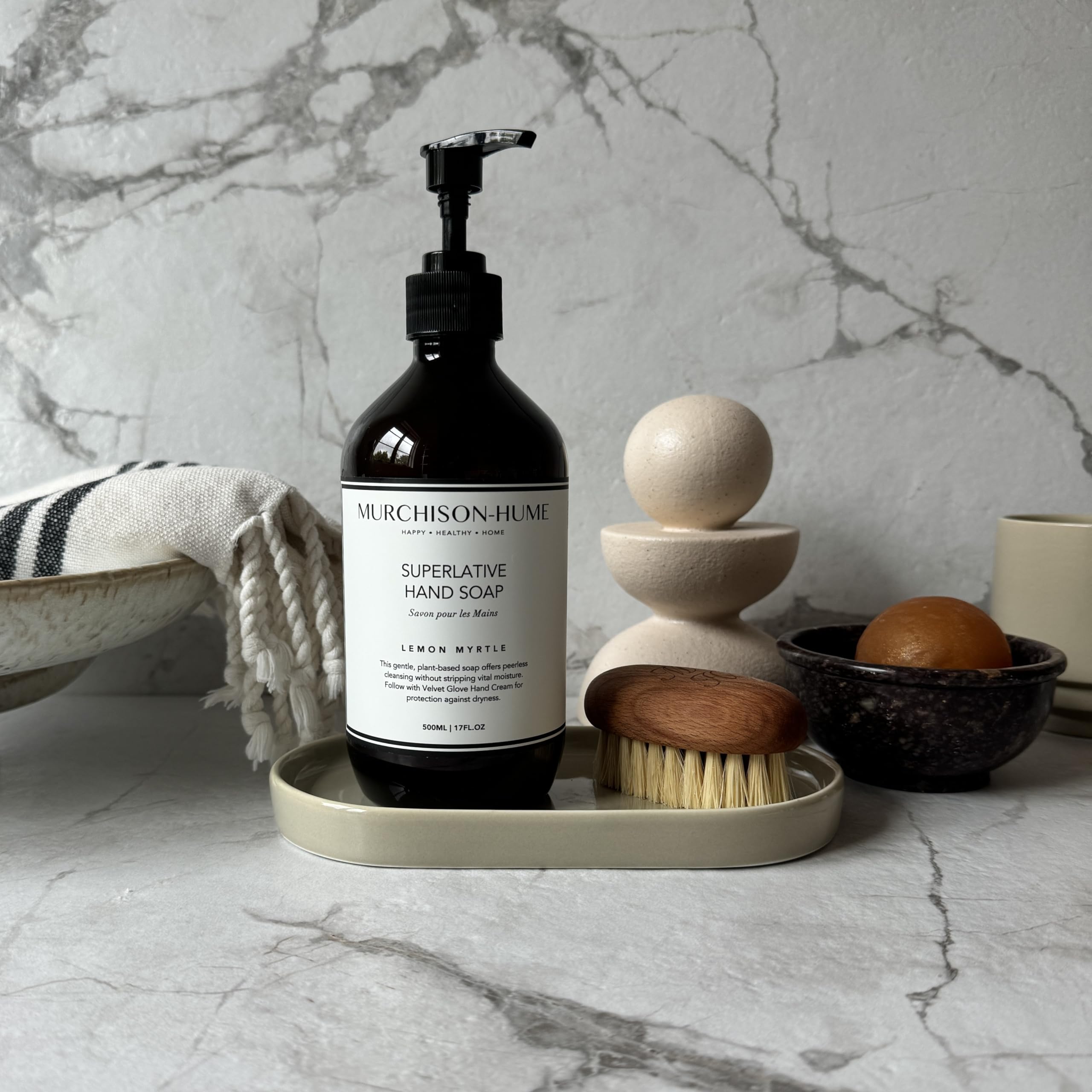Murchison-Hume Luxury Vegan Hand Soap With Pump Dispenser, Moisturizing Hand Wash, Sls, Paraben & Cruelty-Free, 17Oz (Lemon Myrt