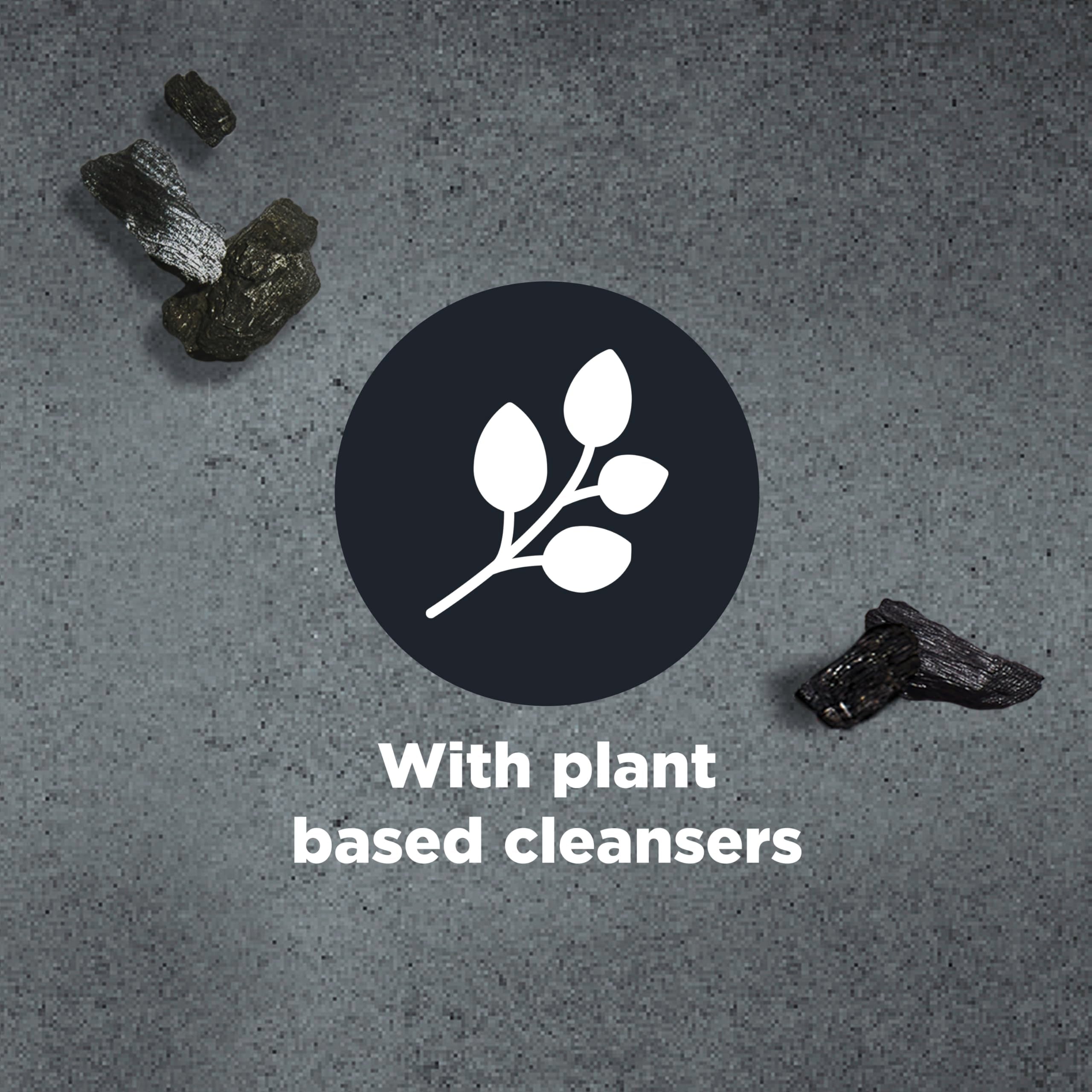 DOVE MEN + CARE Shampoo Charcoal + Clay for Healthy-Looking Hair Naturally Derived Plant Based Cleansers 12 oz