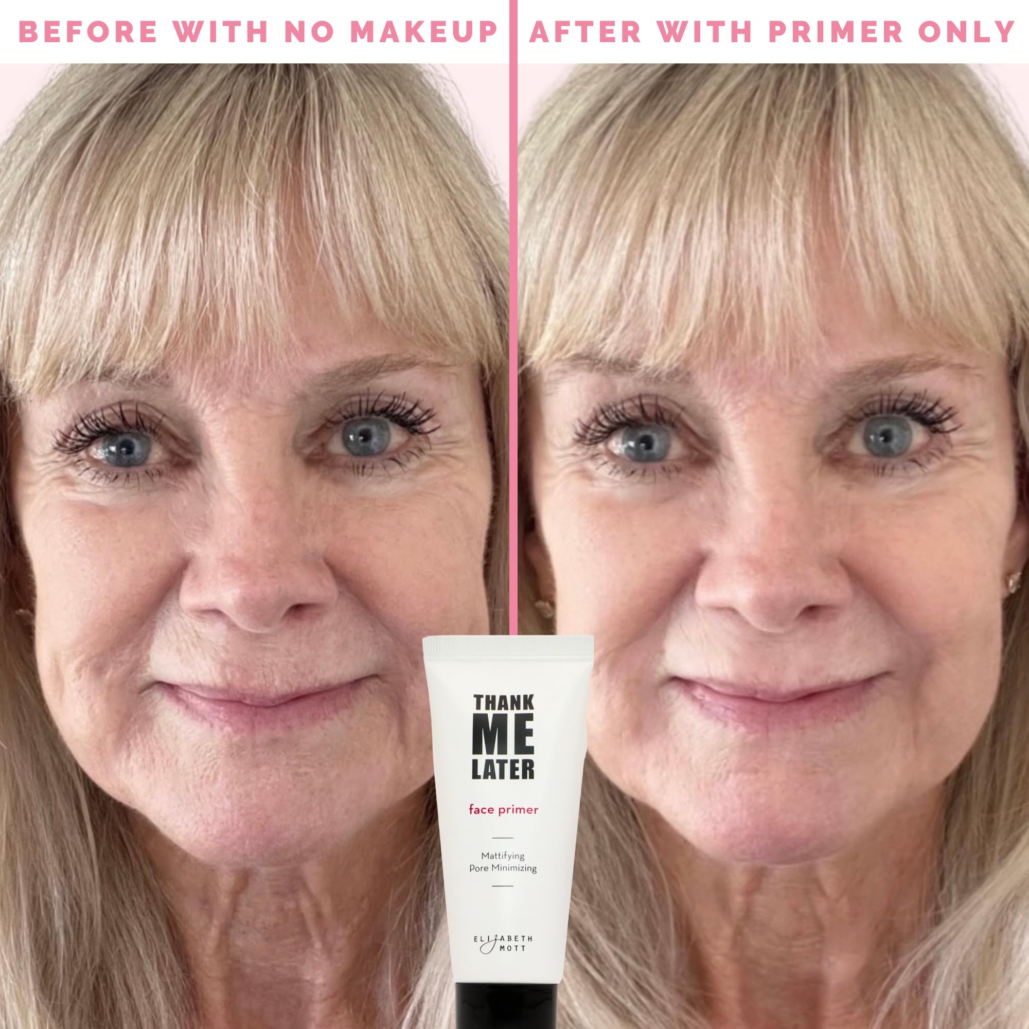 Elizabeth Mott - Thank Me Later Eye & Face Matte Primer For Long-Lasting Power Grip Makeup, Shine & Oil Control, Pore Minimizer,