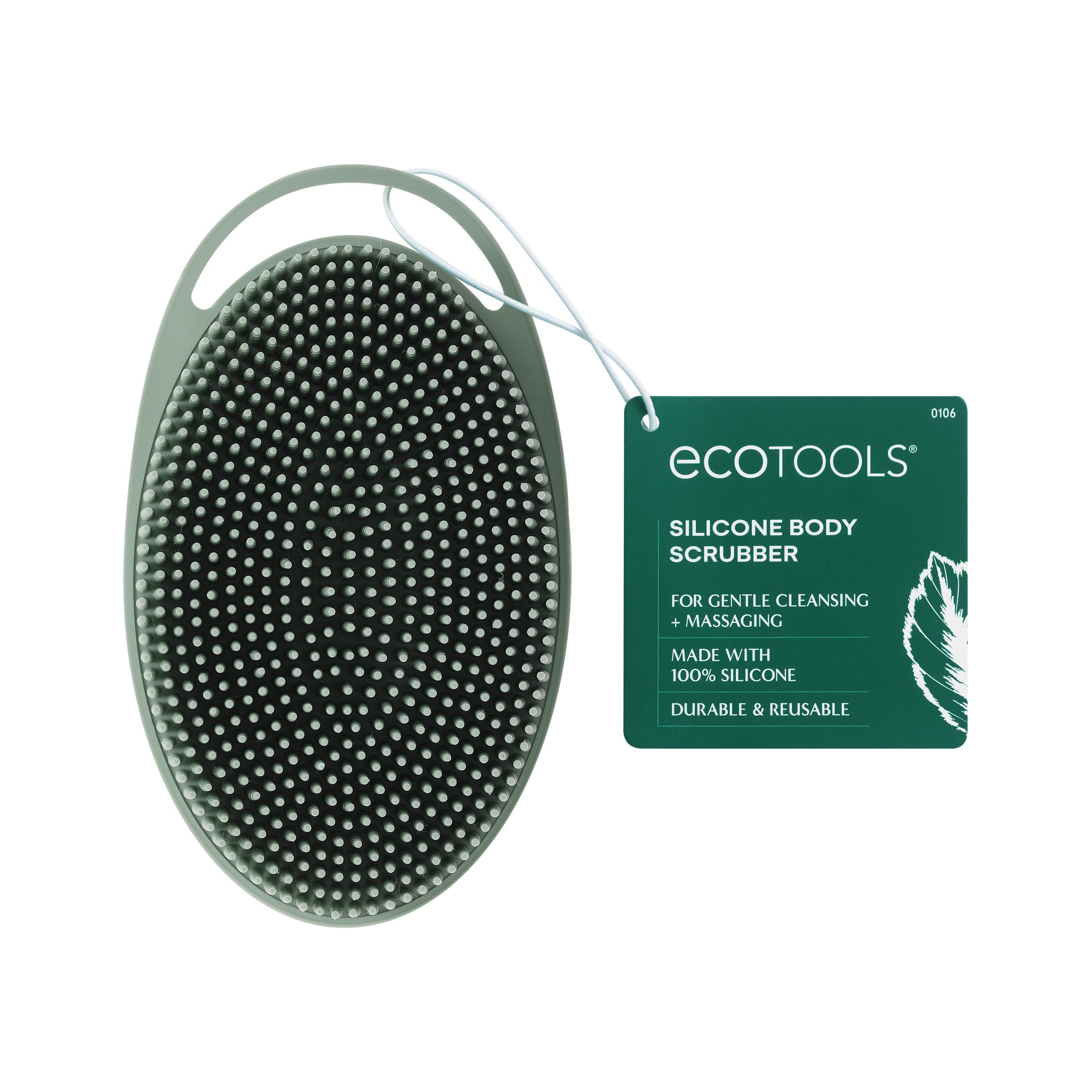 Ecotools Silicone Body Scrubber, For Gentle Cleansing & Exfoliating, 2-In-1 Silicone Scrubber & Body Massager, Hygienic & Durabl