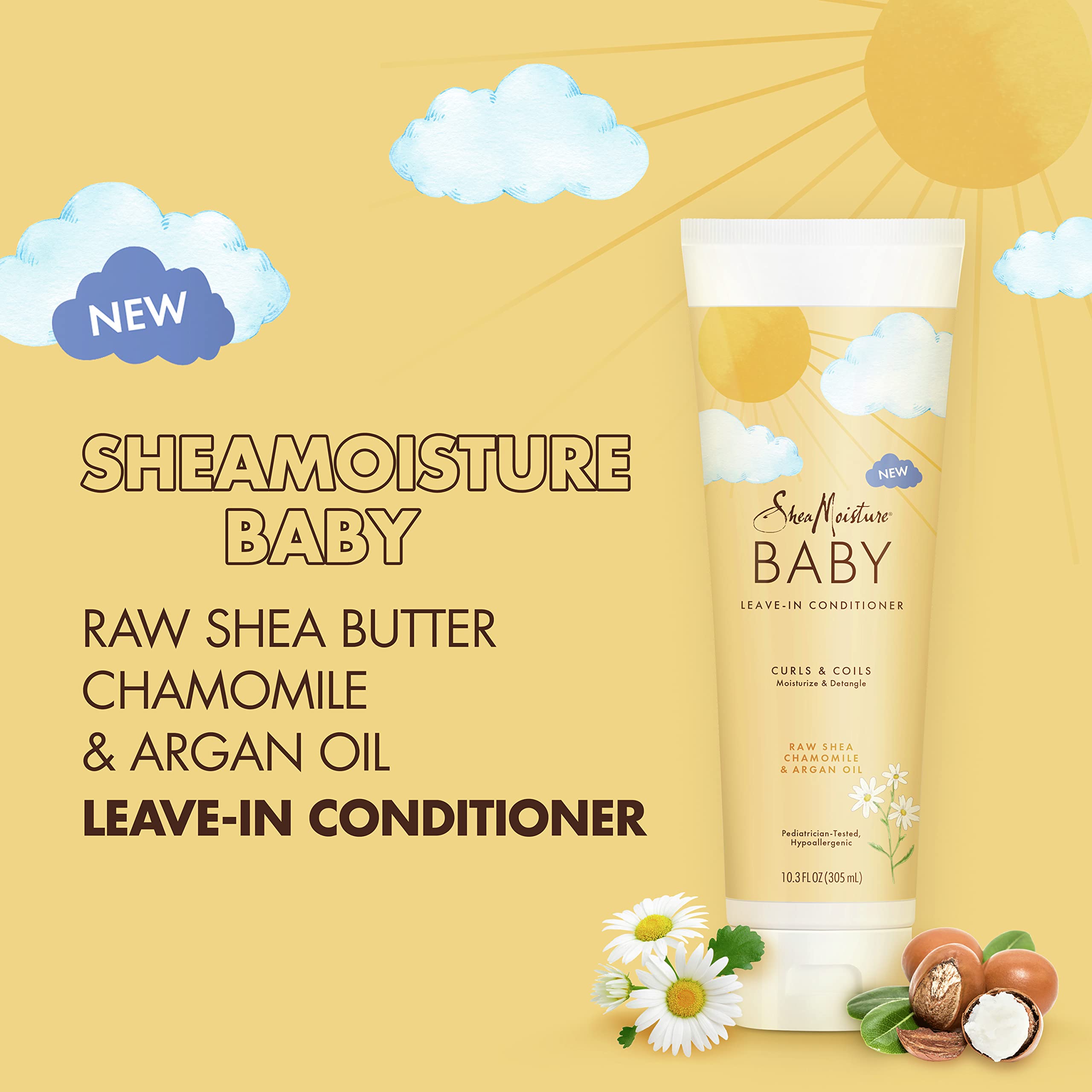 SheaMoisture Baby Conditioner for Curly Hair, Moisturizes & Detangles, 13 oz, White