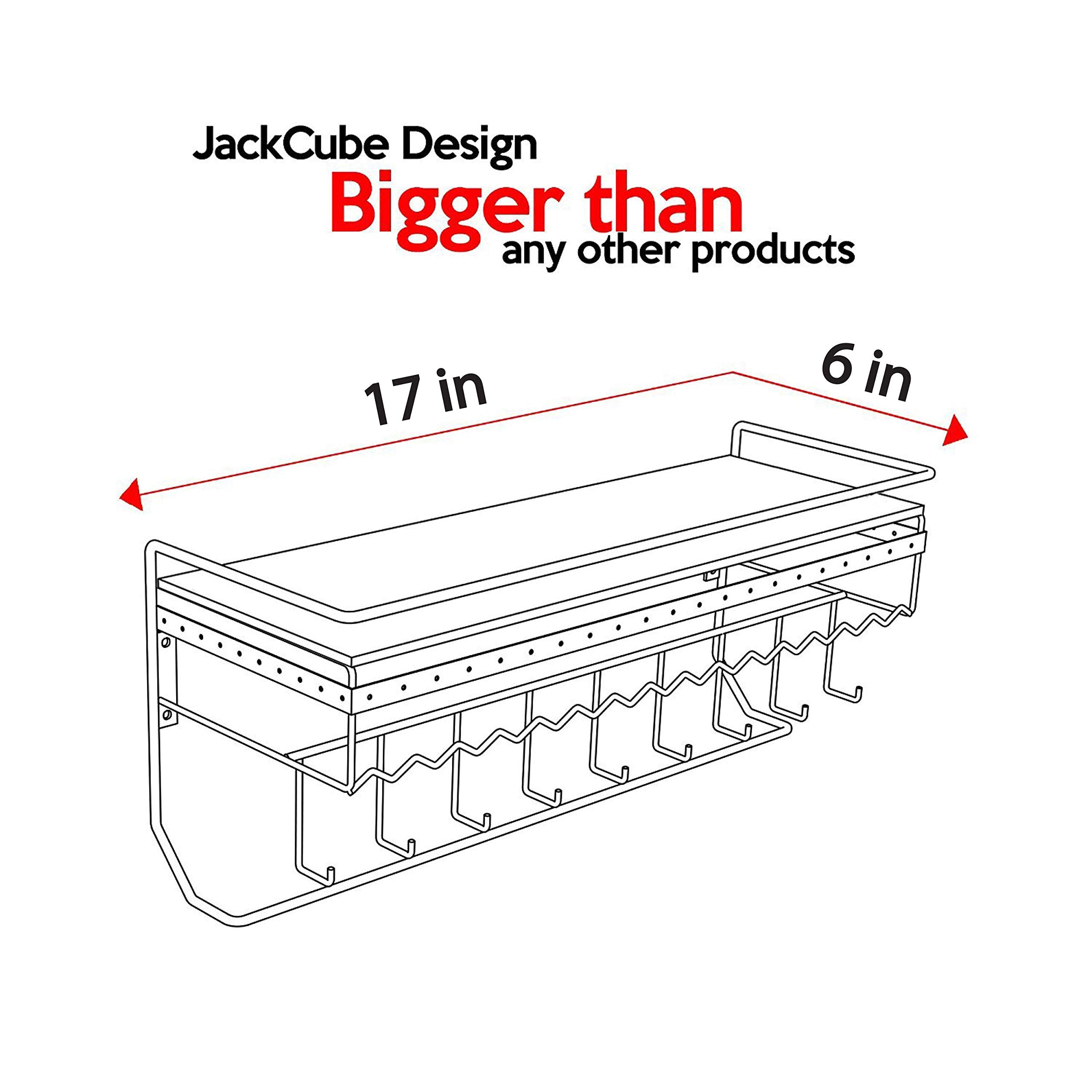JackCubeDesign White Metal Necklace Jewelry Organizer Wall Mount Jewelry Holder Shelf Mounted Hanging Storage Hooks for Necklace