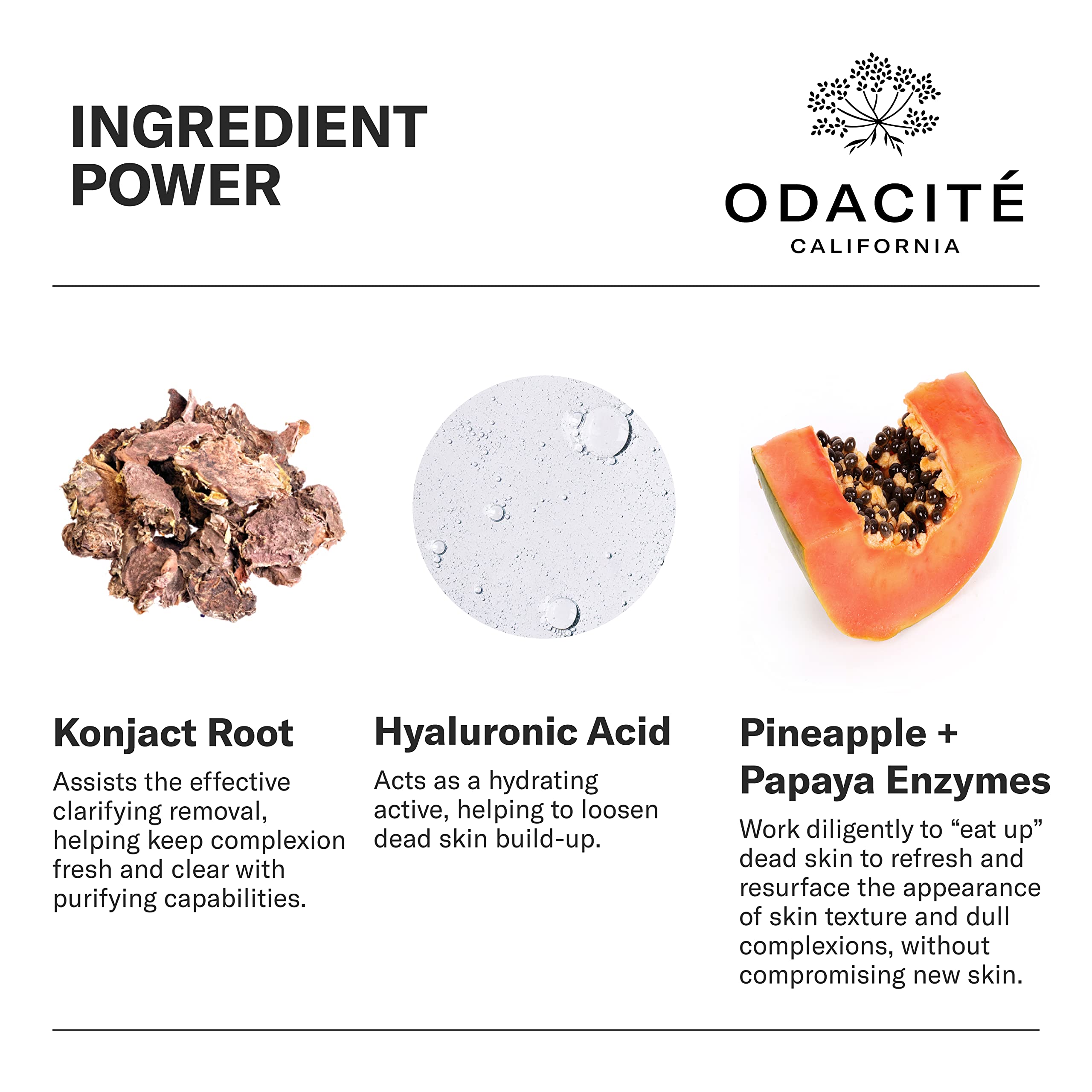 Odacit   Exfoliating Face Peel Mask - Bioactive Rose Gommage, Pineapple, and Hyaluronic Acid Gel Glow Recipe- Resurfacing Enzyme