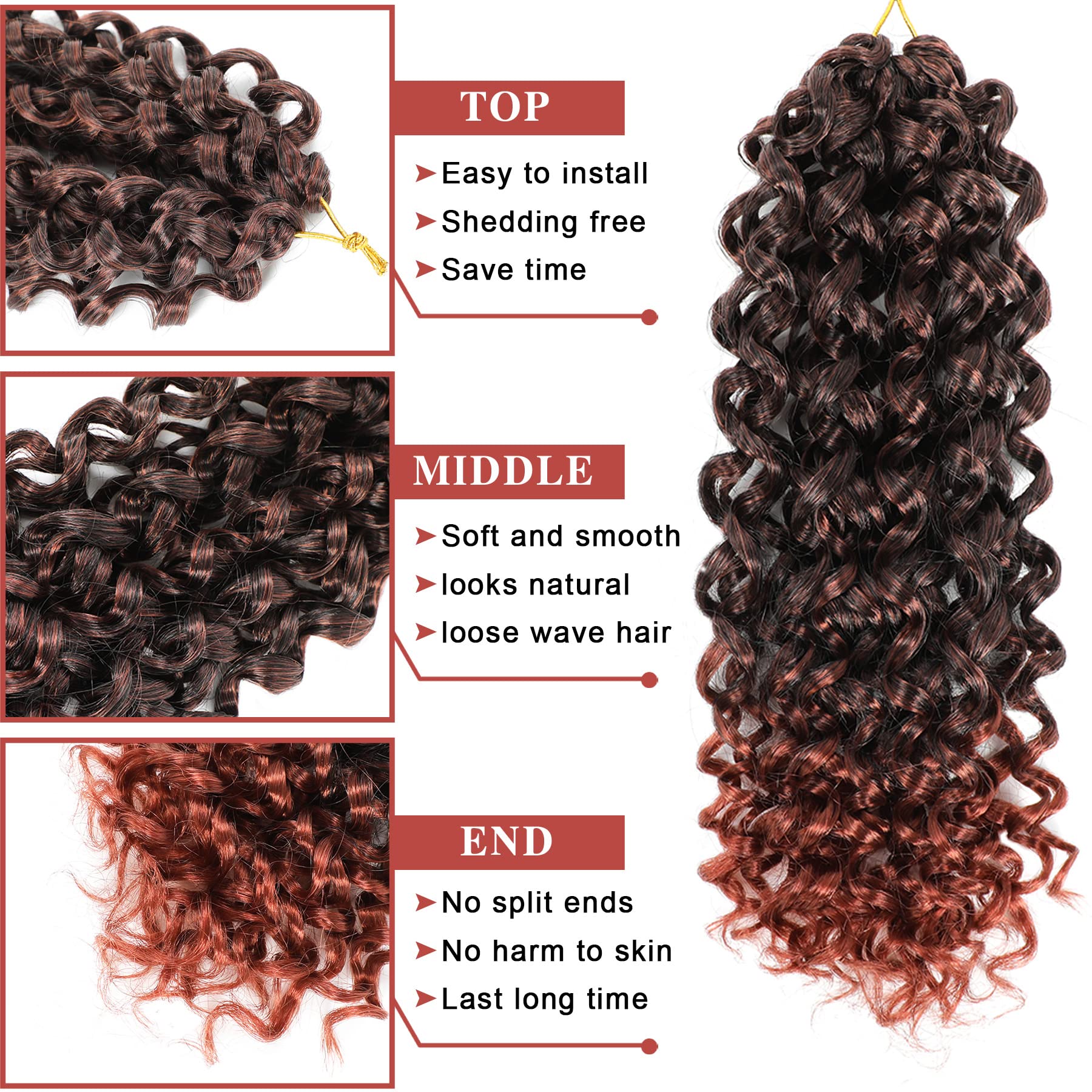 Gogo Curl Crochet Hair 12 Inch 8 Packs Short Curly Crochet Hair - Beach Curl Crochet Hair - Deep Wave Crochet Hair - Water Wave