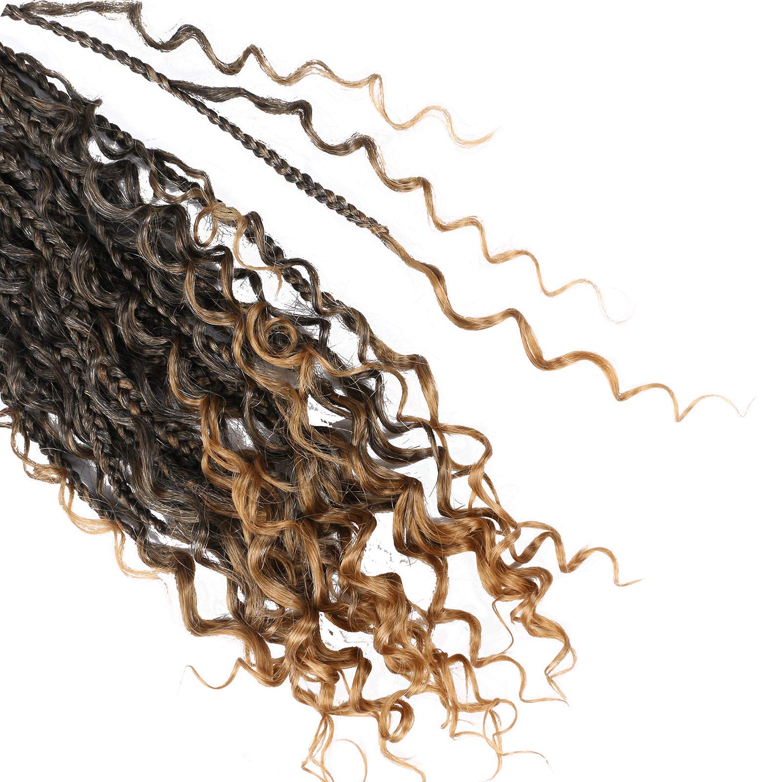 8 packs Crochet Box Braids 8pack Bohomian Box Braids Curly Ends 16 Stands/pack 3X Synthetic Goddess Box Braids Crochet Hair for