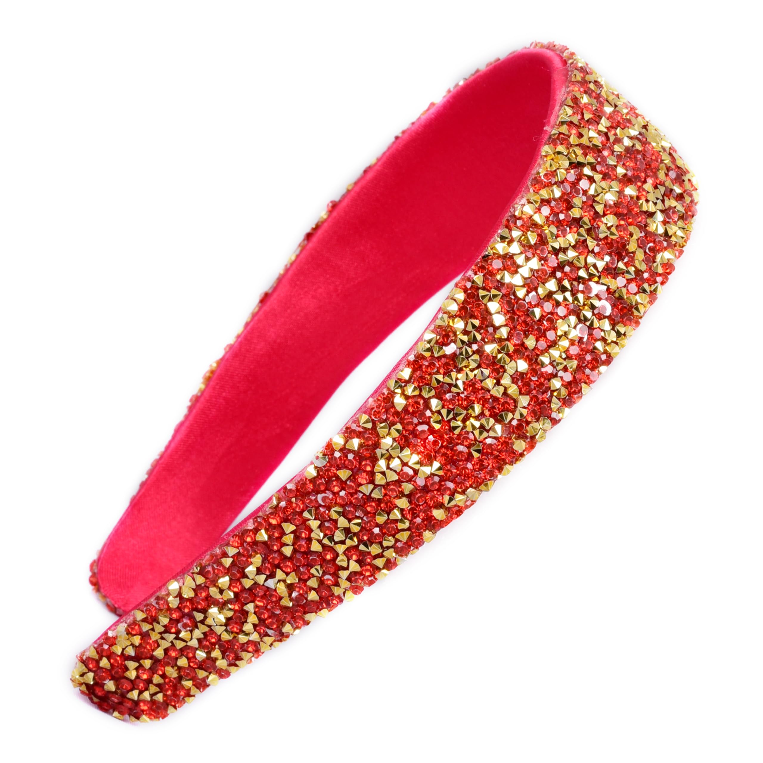 Nnr Sprinkle Stone Hair Band Fancy Party Wedding Hairband Headband For Women & Girls (Red)