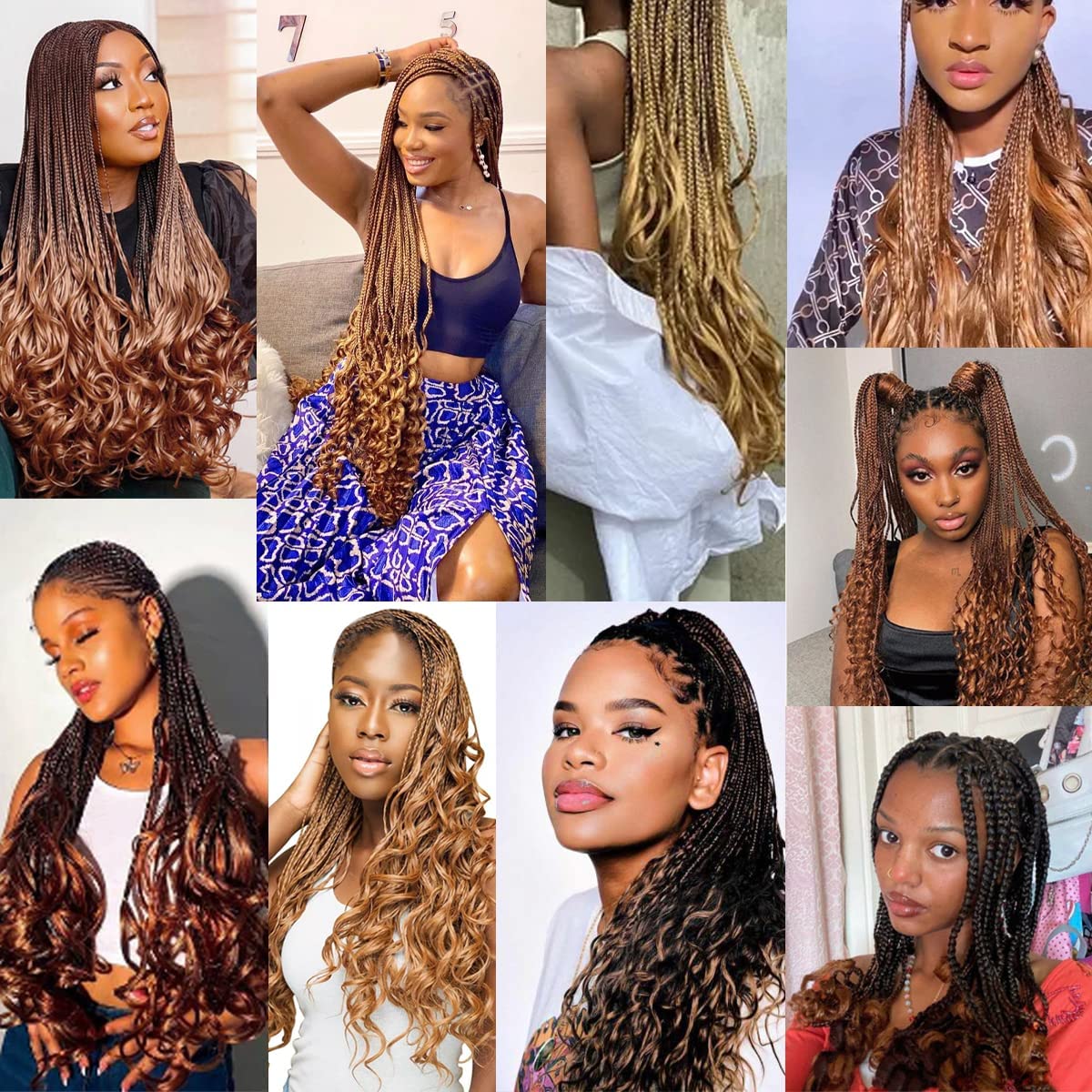 French Curly Braiding Hair 16 Inch Green Curly Braiding Hair 8 Pack 75G/Pack Loose Wavy French Curl Braids Hair Extension Pre St