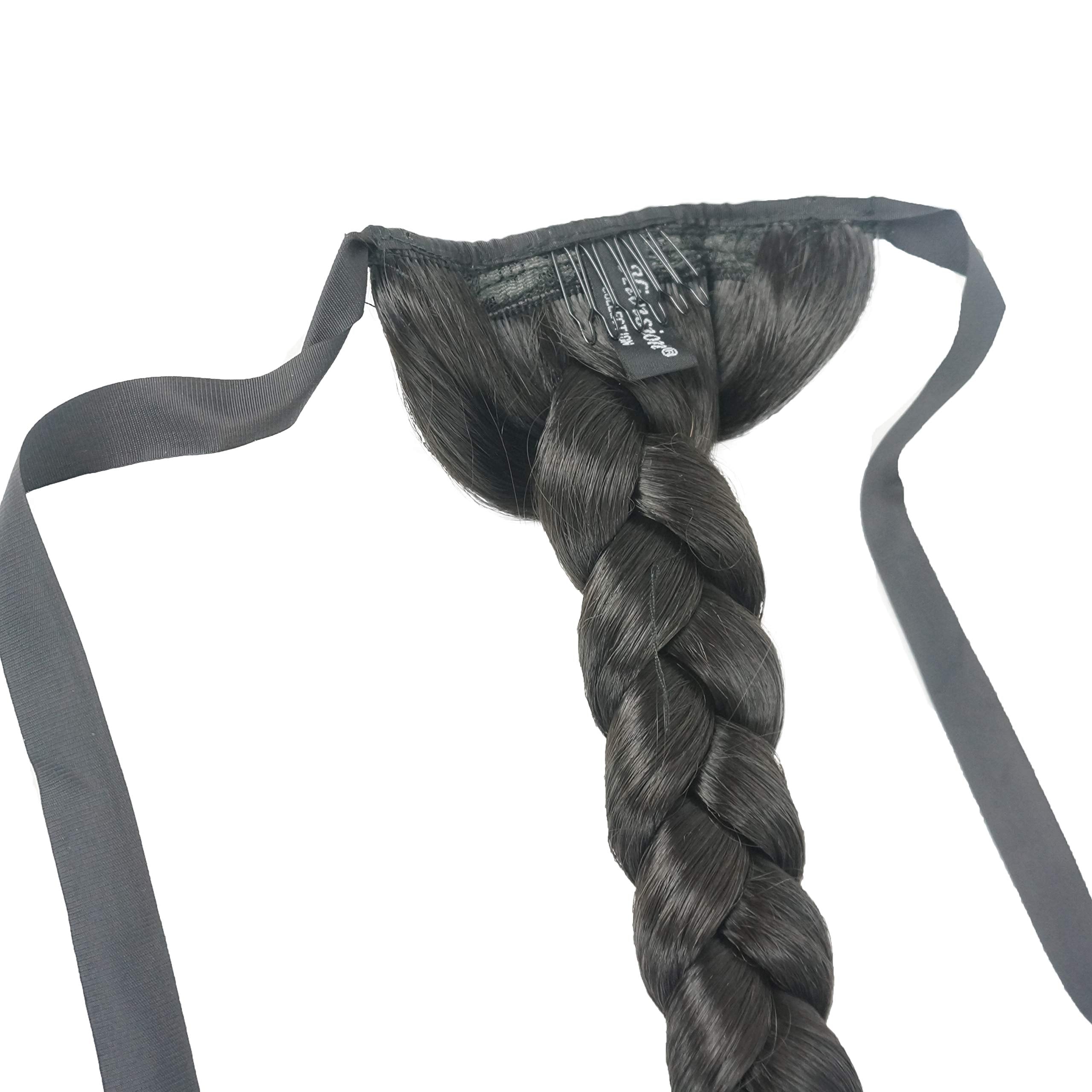 Lydell 24'' Long Fishtail Braid Wrap Around Ponytail Extension Synthetic Hairpiece #2 Darkest Brown