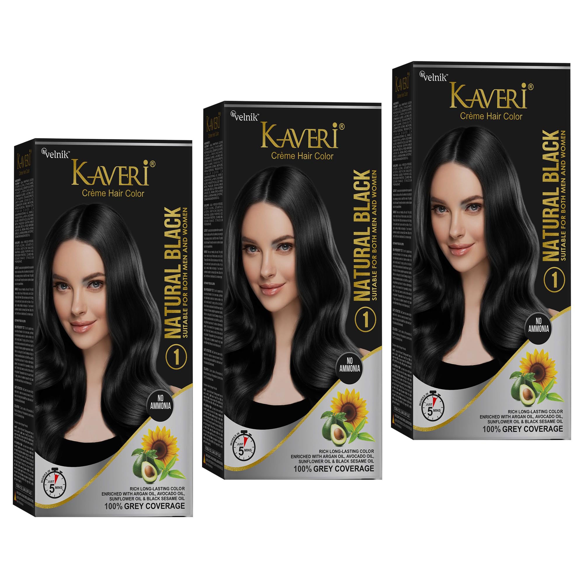 Kaveri Creme Hair Color Permanent Hair Dye Color  With Improved Creme Formula for Gray Coverage Ammonia Free Hair Color Dye for