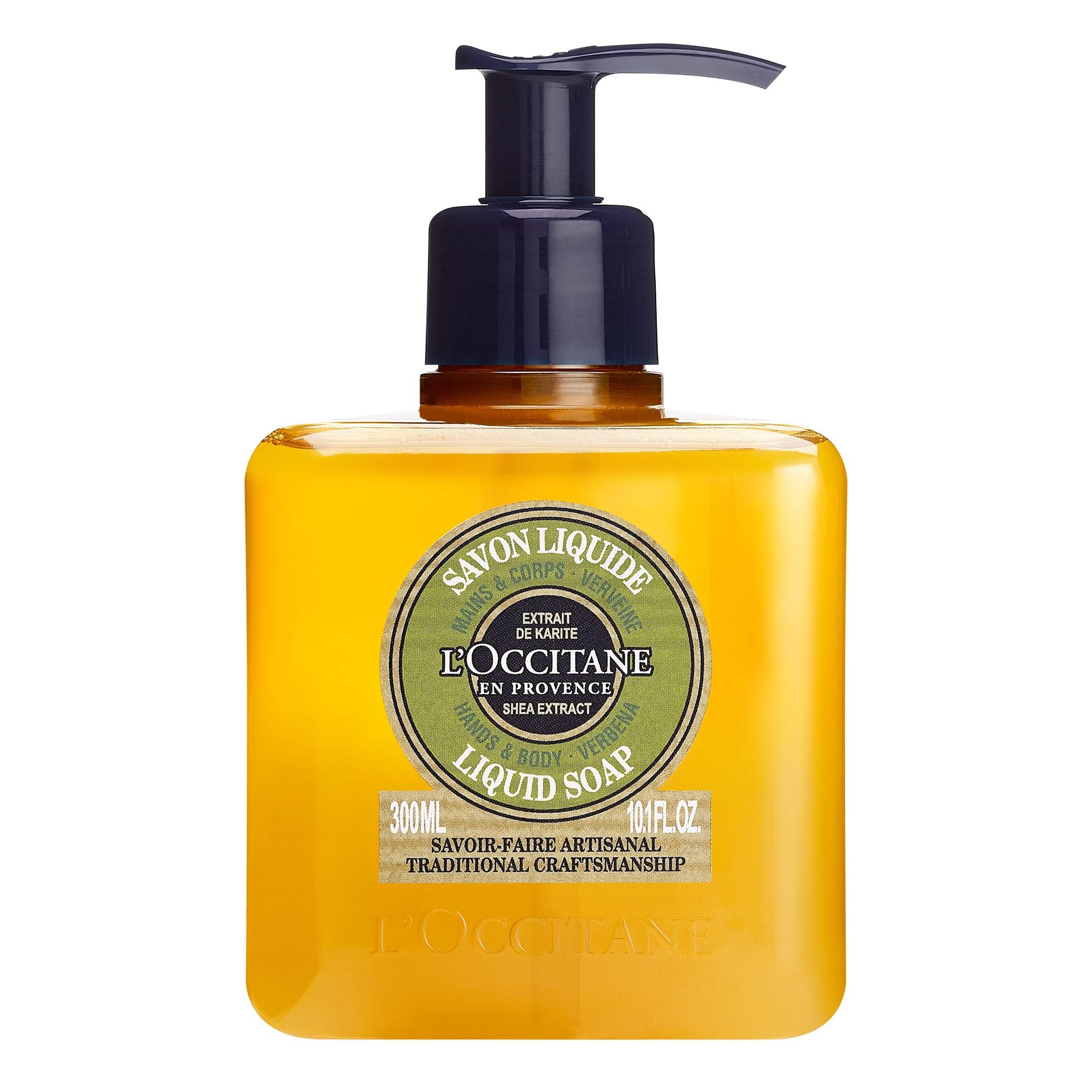 L'OCCITANE Shea Hands &-Body Verbena Liquid Soap: Gently Cleanse Hands & Body, Softening, Citrusy Aroma, With Shea Extract, Refi