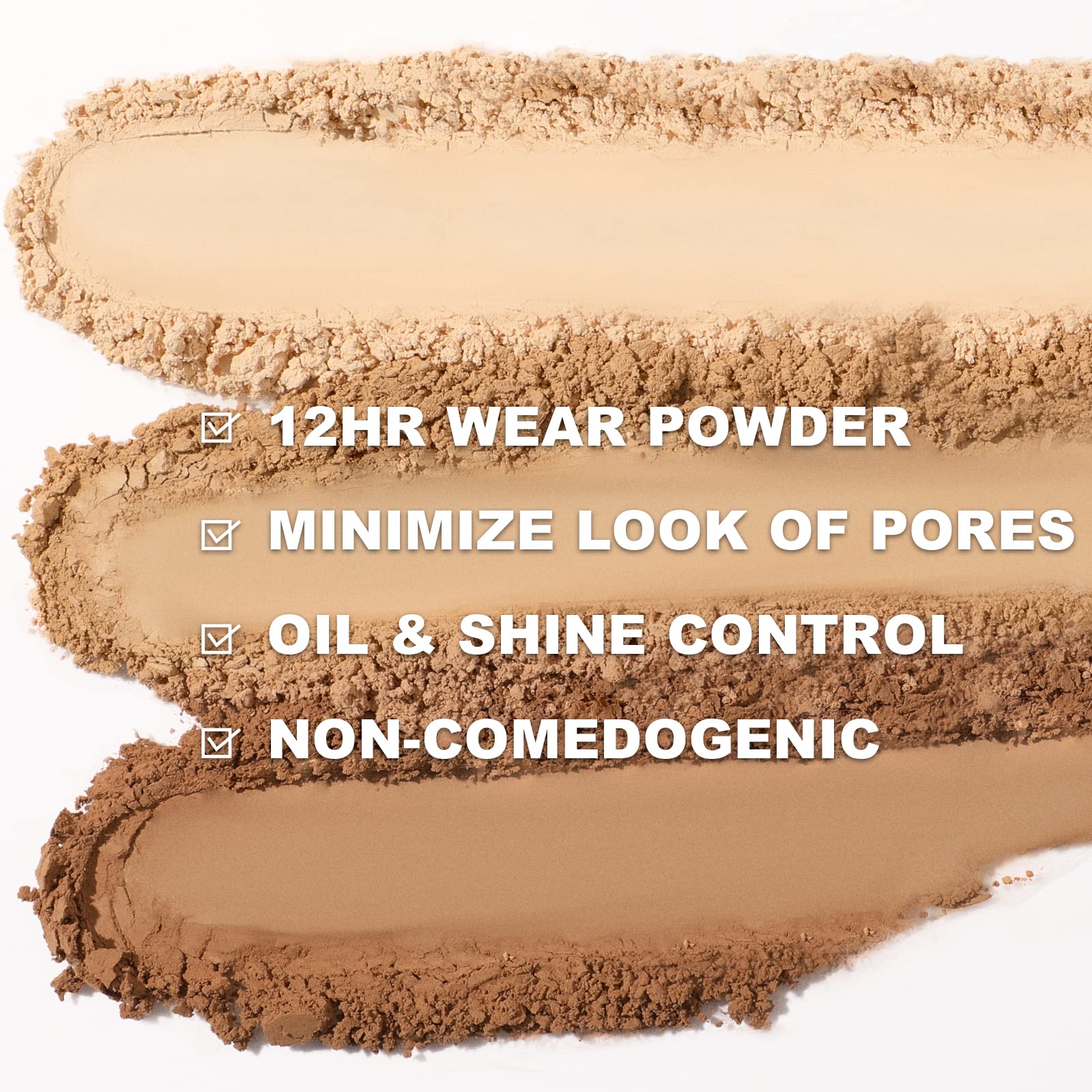 Focallure Flawless Pressed Powder, Control Shine & Smooth Complexion, Pressed Setting Powder Foundation Makeup, Portable Face Po
