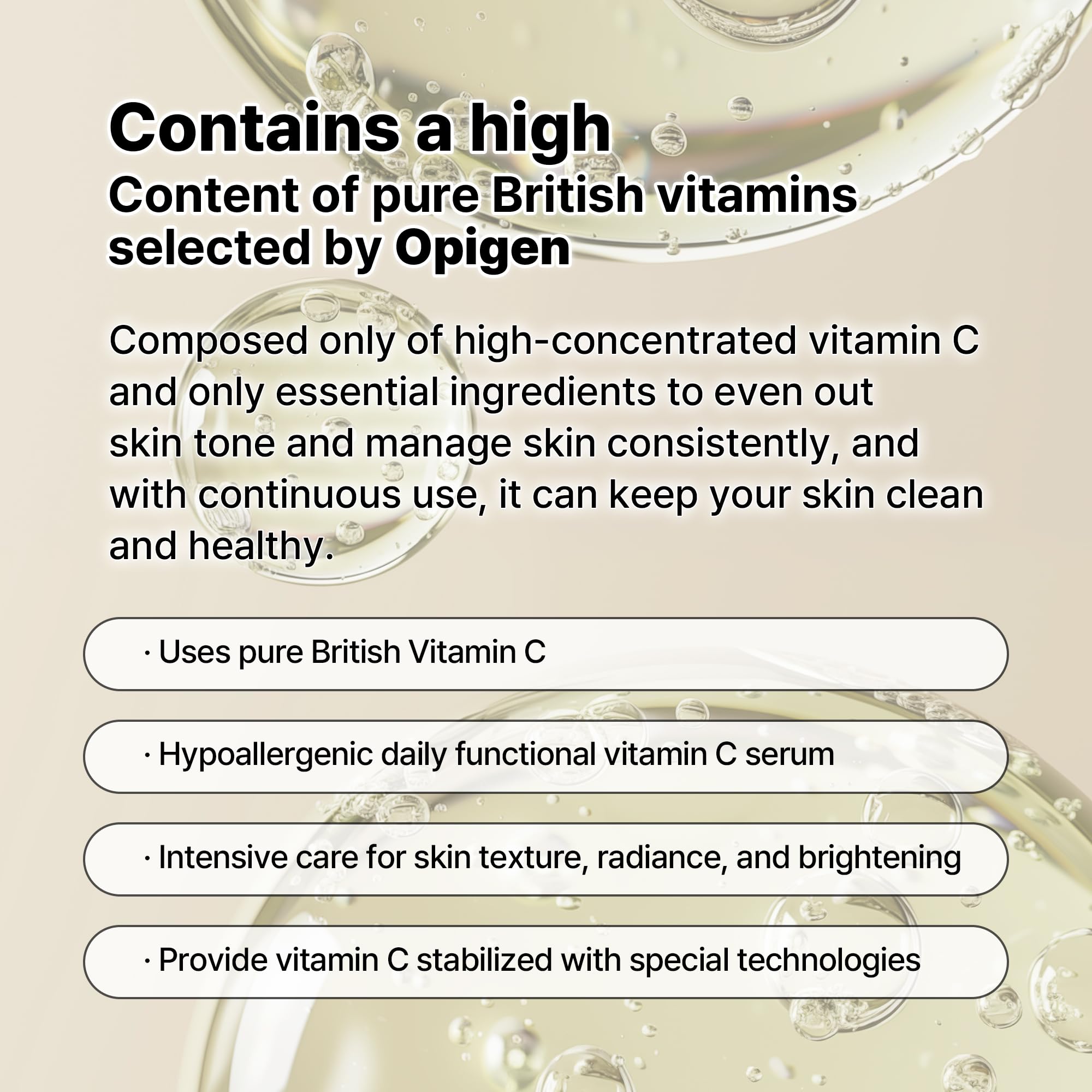 Opigen Vitamin C 23% Serum with Vitamin B3 & Hyaluronic Acid, Hydrating Facial Serum for Fine Lines, Uneven Skin Tone & Dull Ski