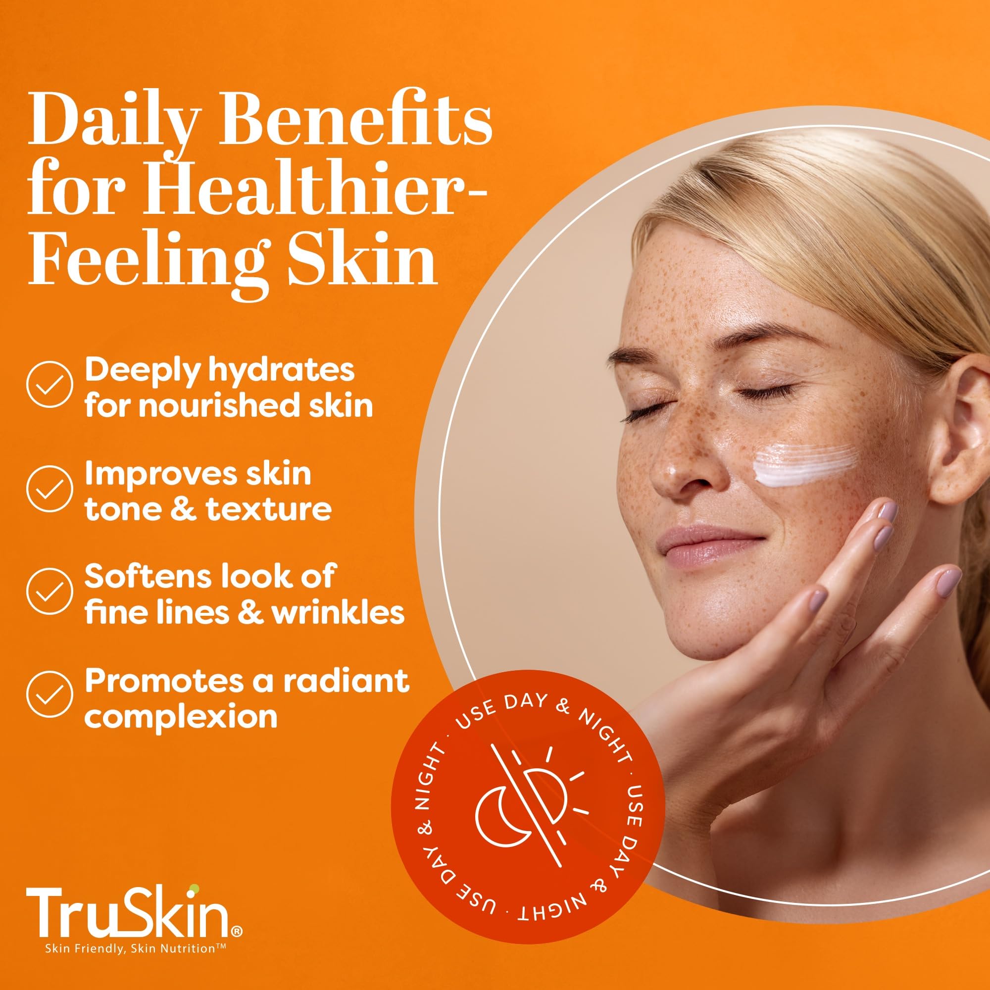 TruSkin Vitamin C Cream for Face - Brightening Moisturizer, Anti Aging, Hydrating, Skin Wrinkle Cream - Vitamin B5, Vitamin E, J