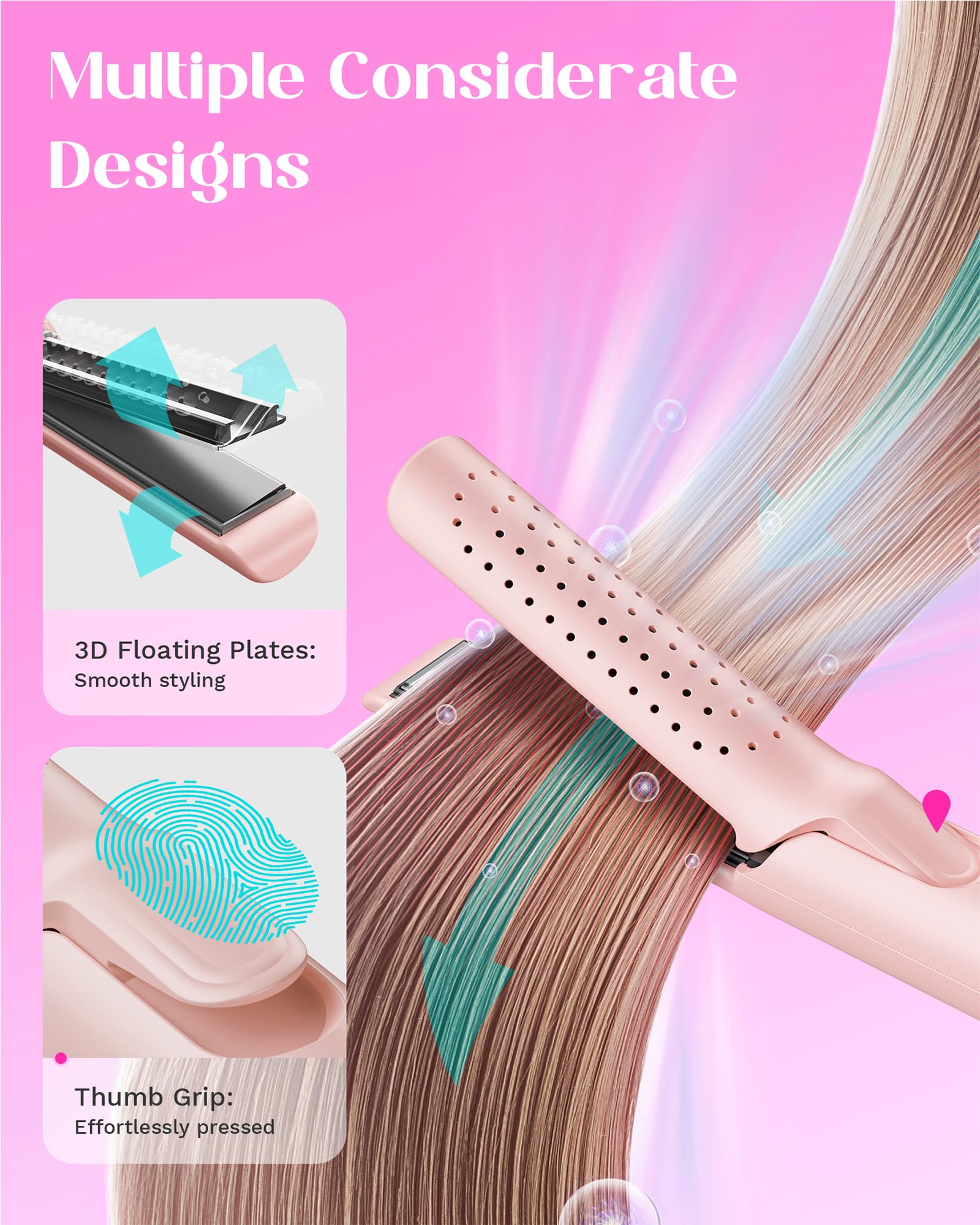 Wavytalk 1 Inch Curling Iron, Airflow Styler with 360 Cooling Air to Lock in Curls Quicker, Hair Straightener and Curler 2 in 1