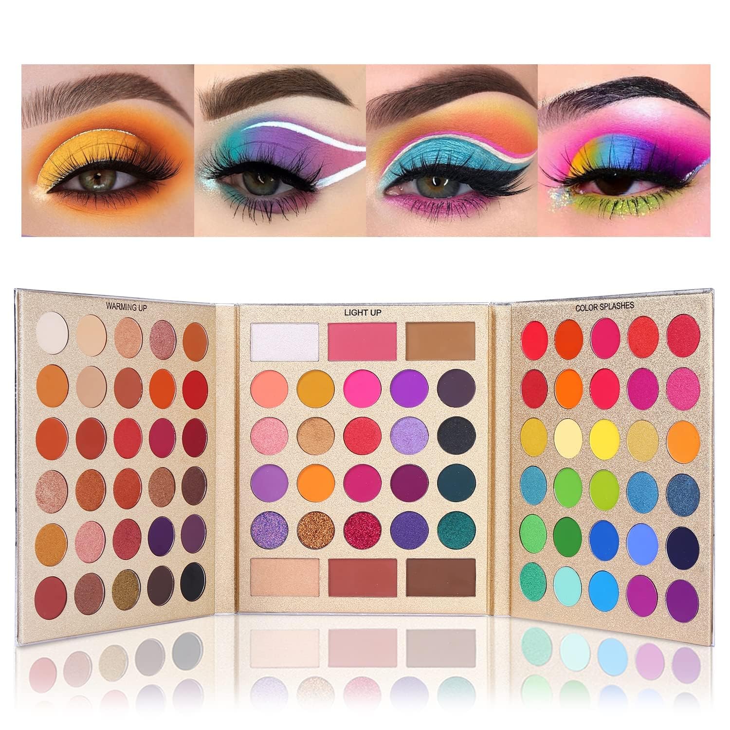 Ucanbe Pretty All Set Eyeshadow Palette Holiday Gift Set Pro 86 Colors Makeup Kit Matte Shimmer Eye Shadow Highlighters Contour