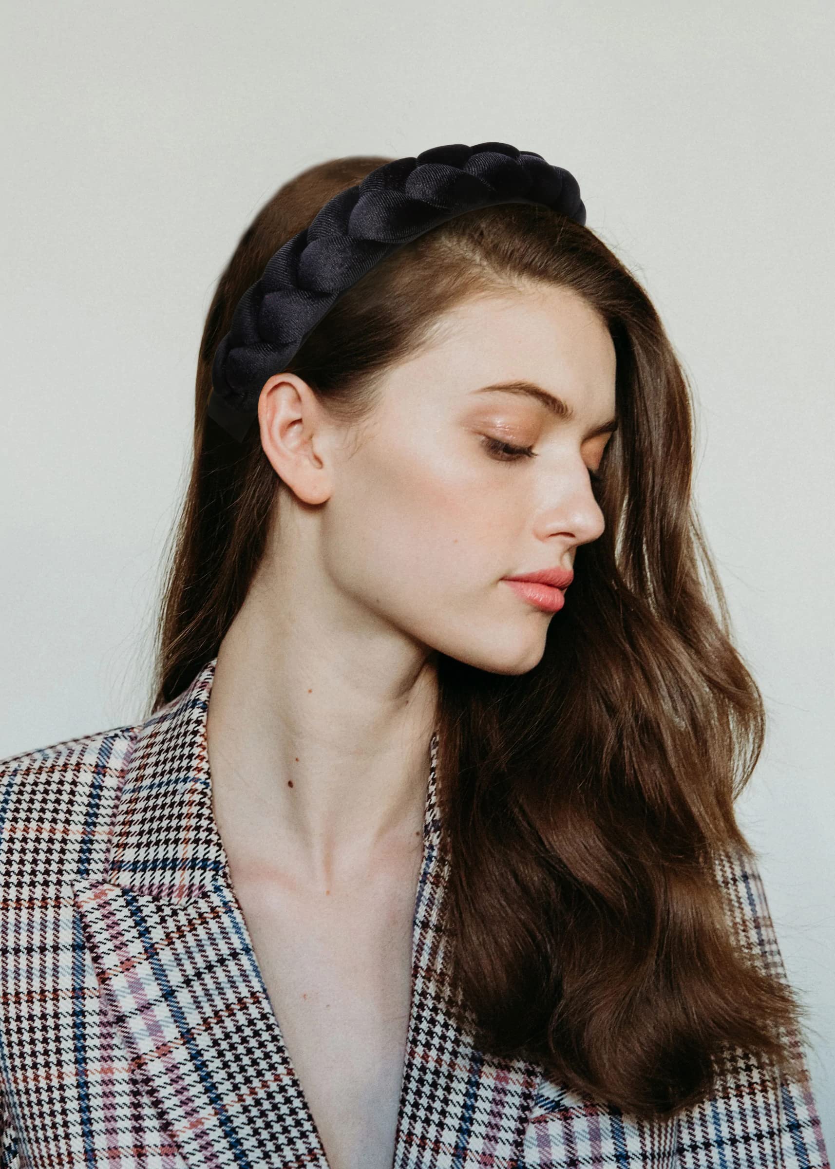 Wovowovo Headbands For Women, Non-Slip Soft Solid Thick Wide Solid Color Girls Hair Hoop Velvet Braided Headband'S Cute Hair Acc