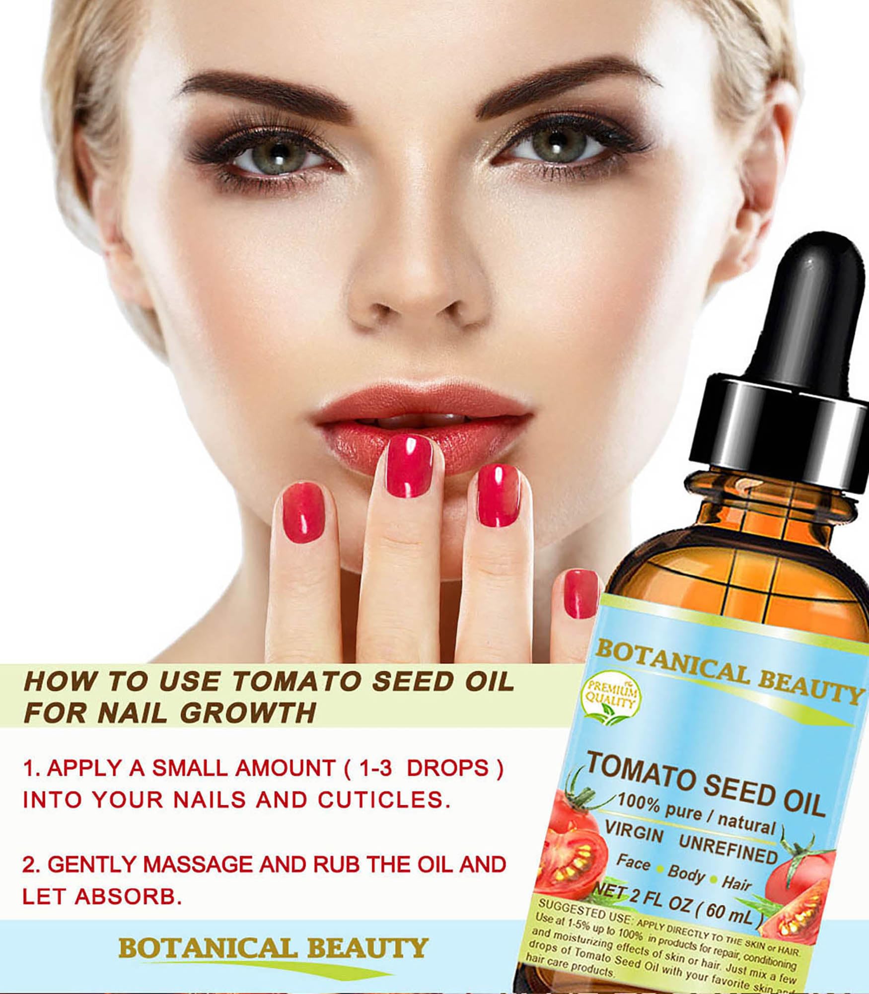 TOMATO SEED OIL 100% Pure Natural Virgin Unrefined Cold-pressed Carrier Oil 0.5 Fl oz 15 ml For Face, Skin, Body, Hair, Lip, Nai