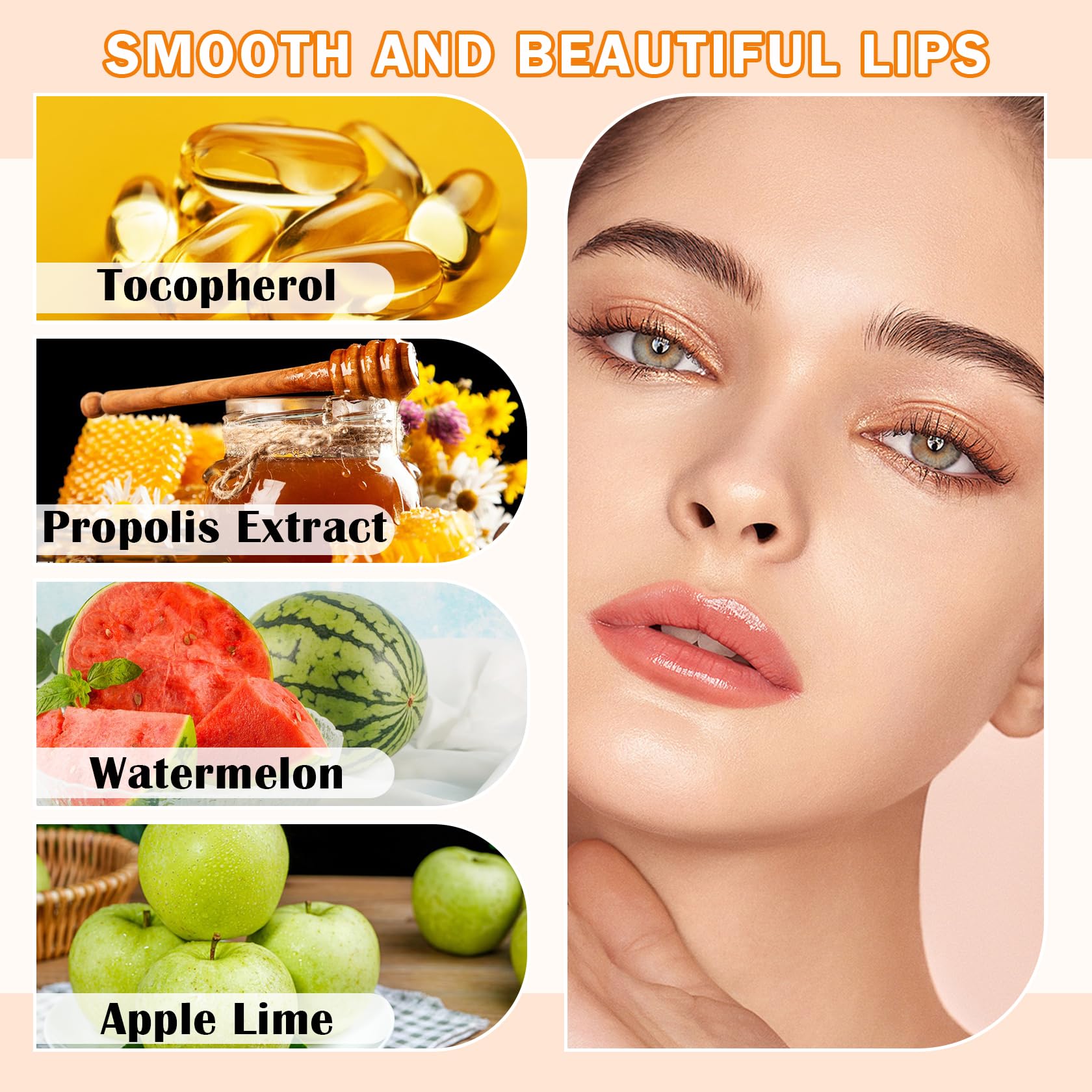 ZHISHUDL Bee Lip Balm 3PCS Set - Moisturizing Honey, Watermelon & Green Apple - Hydrating Lip Care for All Skin Types