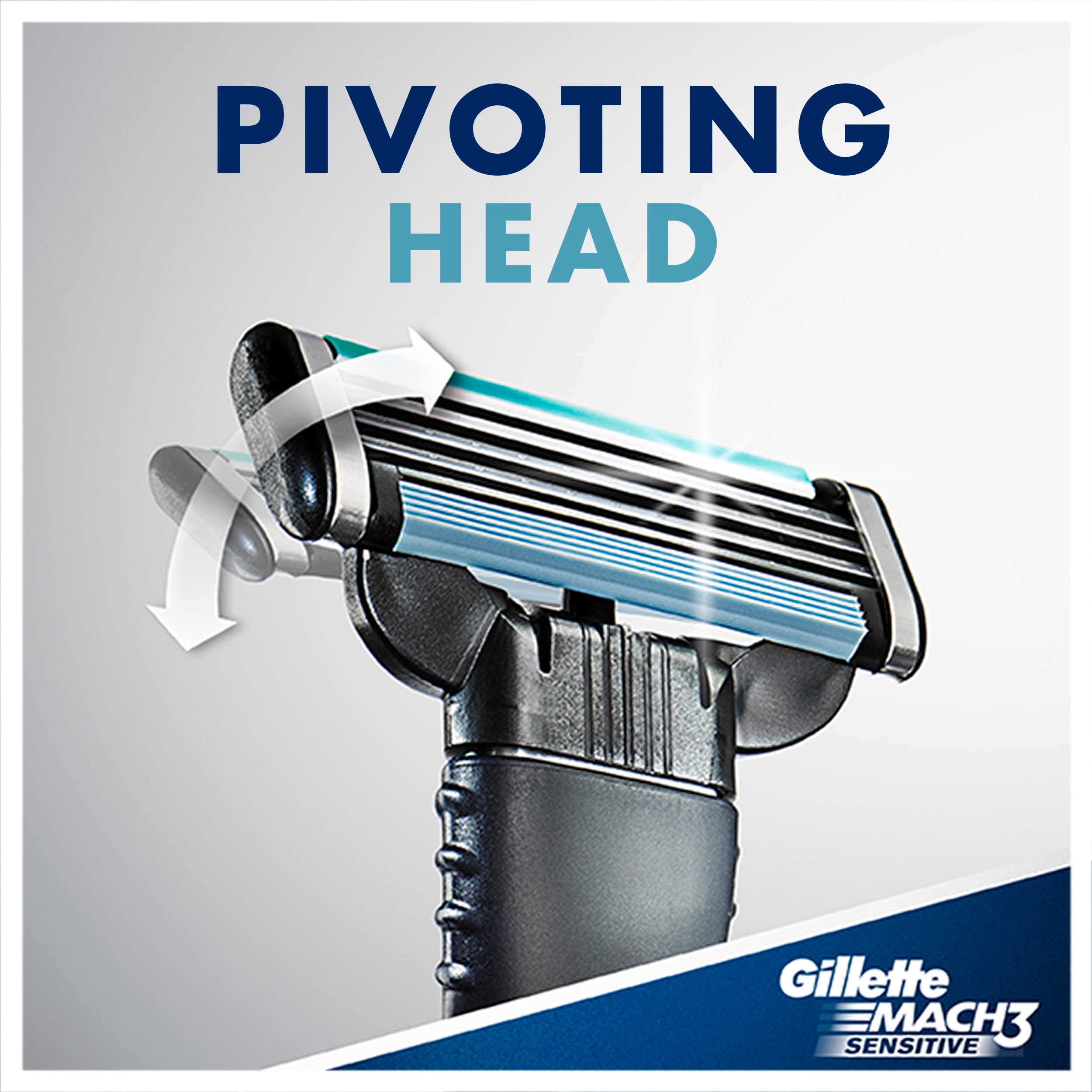 Gillette Mach3 Sensitive Men's Disposable Razors, 9 Count