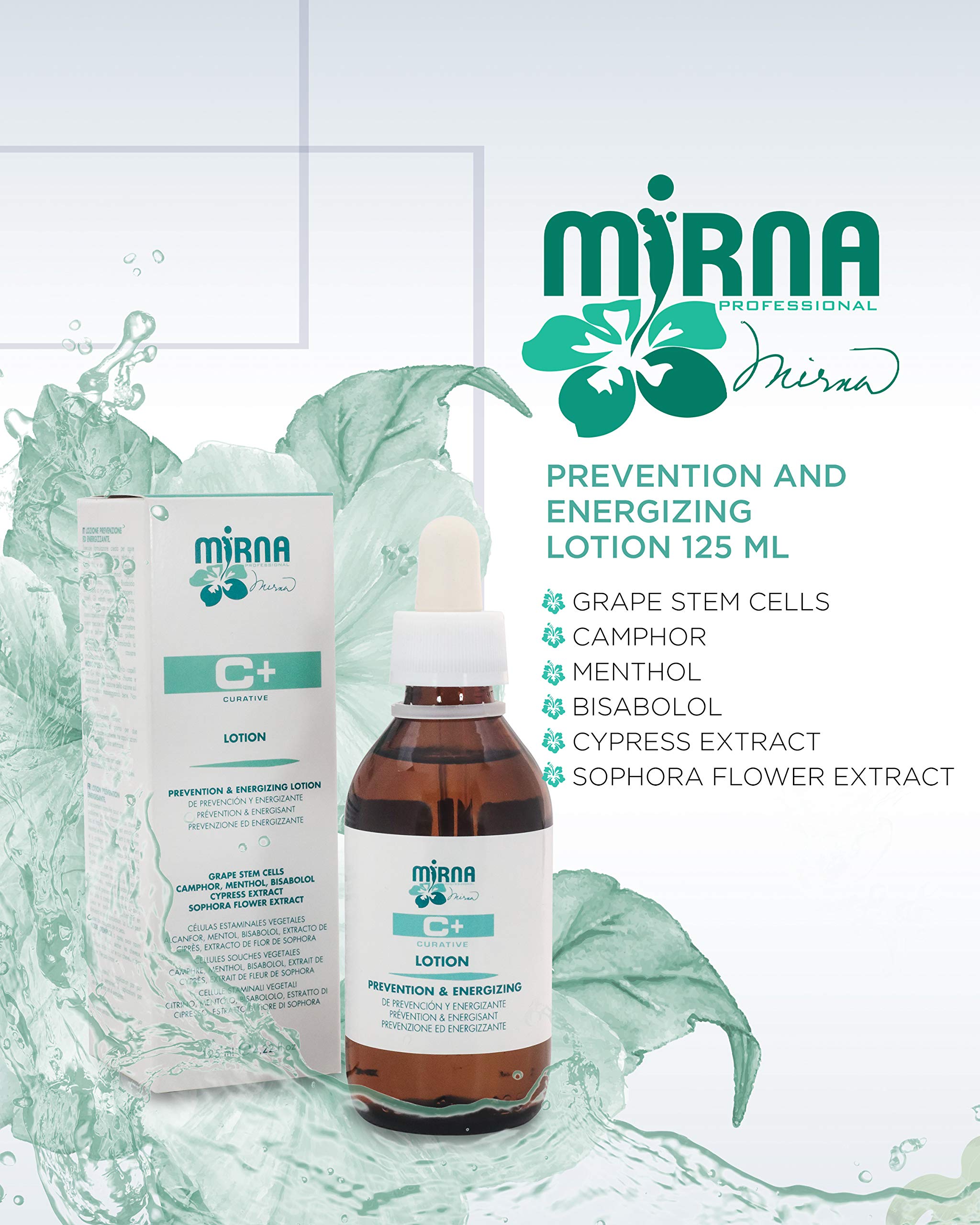 Mirna Professional Prevention & Energizing Anti Hairloss lotion For Weak Hair Infused with Menthol, Pantenol, Sophia Flower Extr