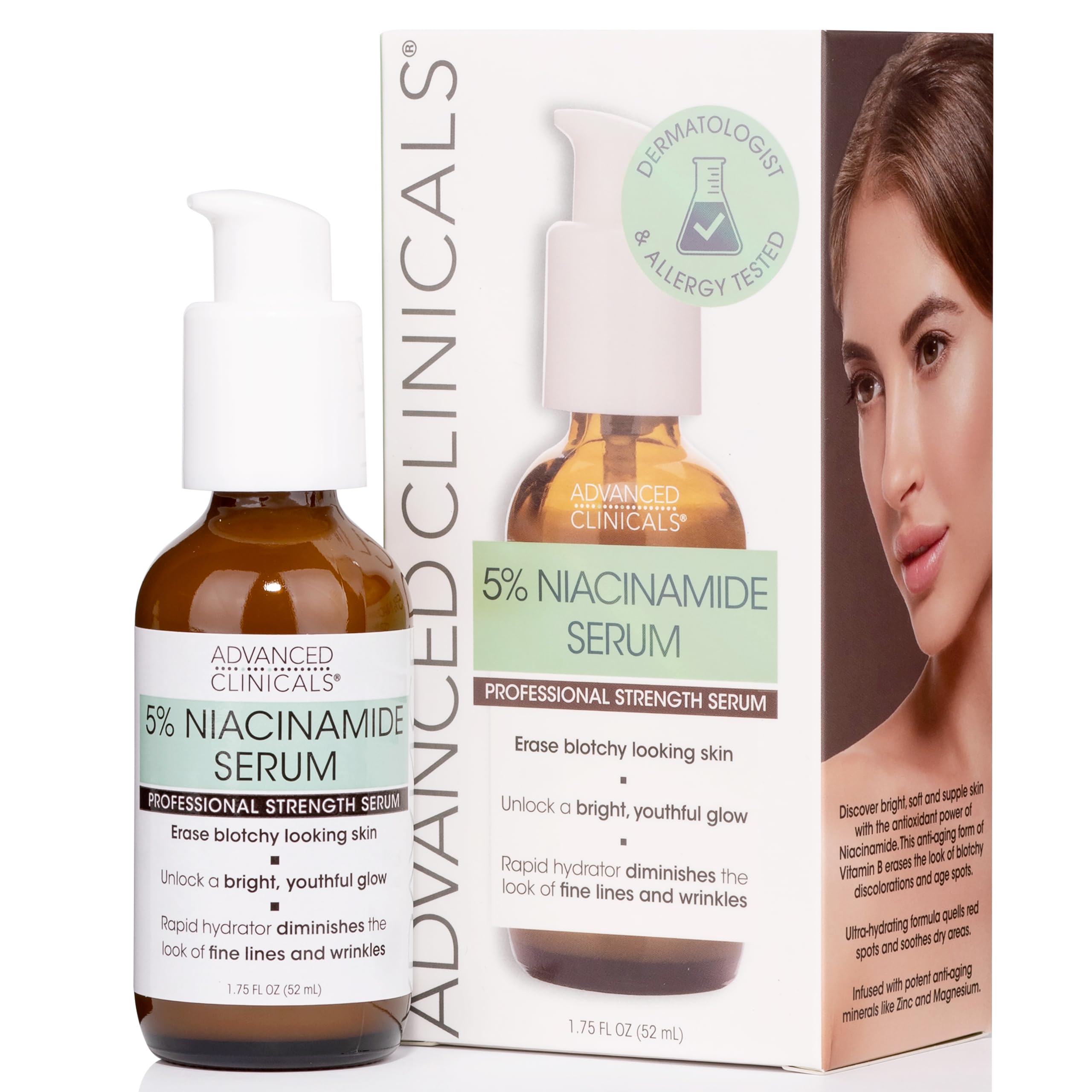 Advanced Clinicals Niacinamide Serum - 5% Niacinamide Serum For Face W/Hyaluronic Acid Serum, Ferulic Acid, Aloe Vera, Fruit Ext