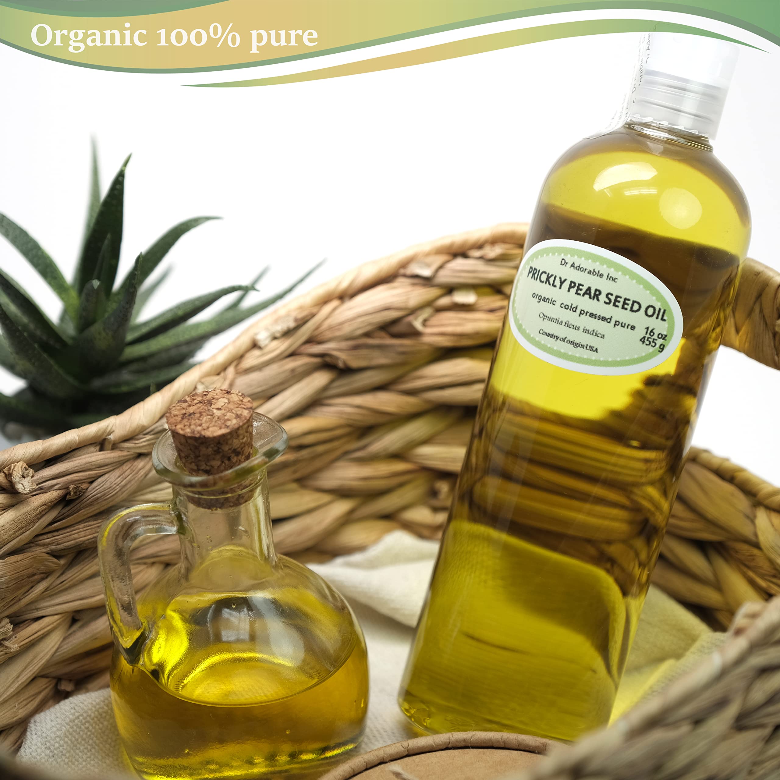 Dr Adorable - 16 Oz - Prickly Pear Seed Oil - 100% Pure Natural Organic Cold Pressed