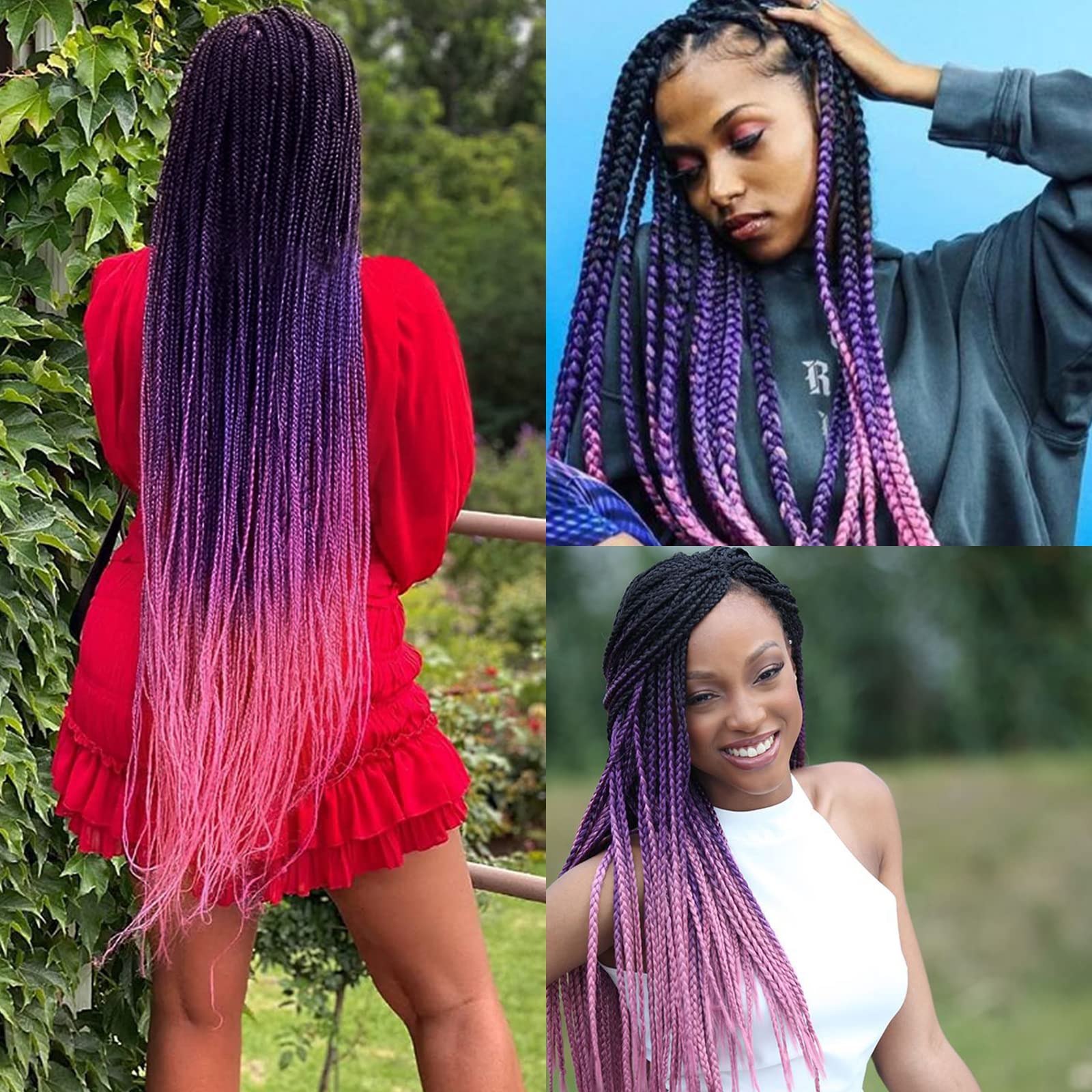 Liang Dian Braiding Hair Pre Stretched 36 Inches 8 Packs Synthetic Fiber Crochet Twist Braids Yaki texture Braiding Hair Extensi