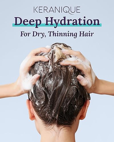 Keranique Deep Hydration Scalp Stimulating Shampoo for Thinning Hair, 8 Fl Oz