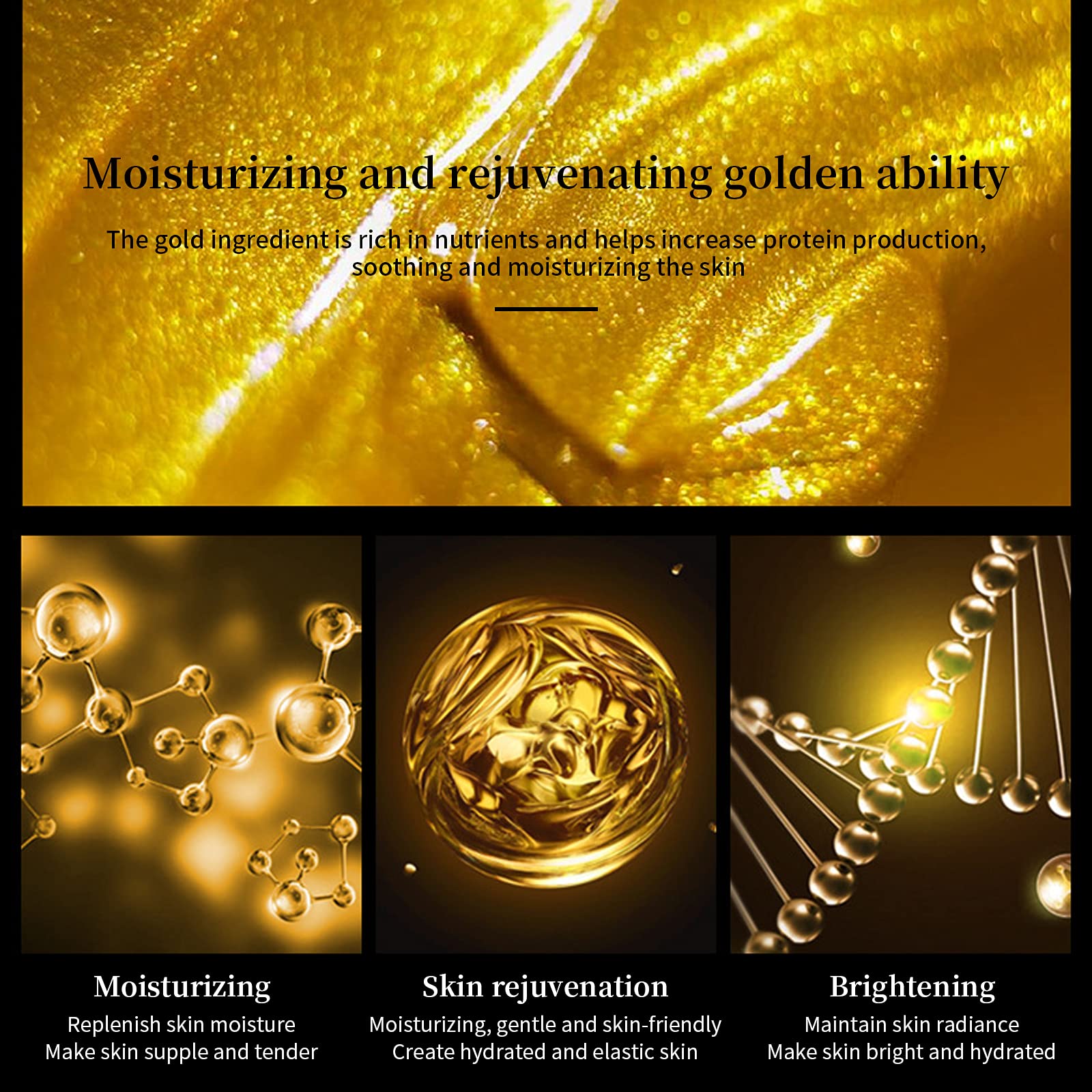 Face Masks Skincare Sheet Hydrating Face Mask, 24K Gold Moisturizing Face Mask Sheet Masks Facial Mask Sheet Face Masks Anti-Agi