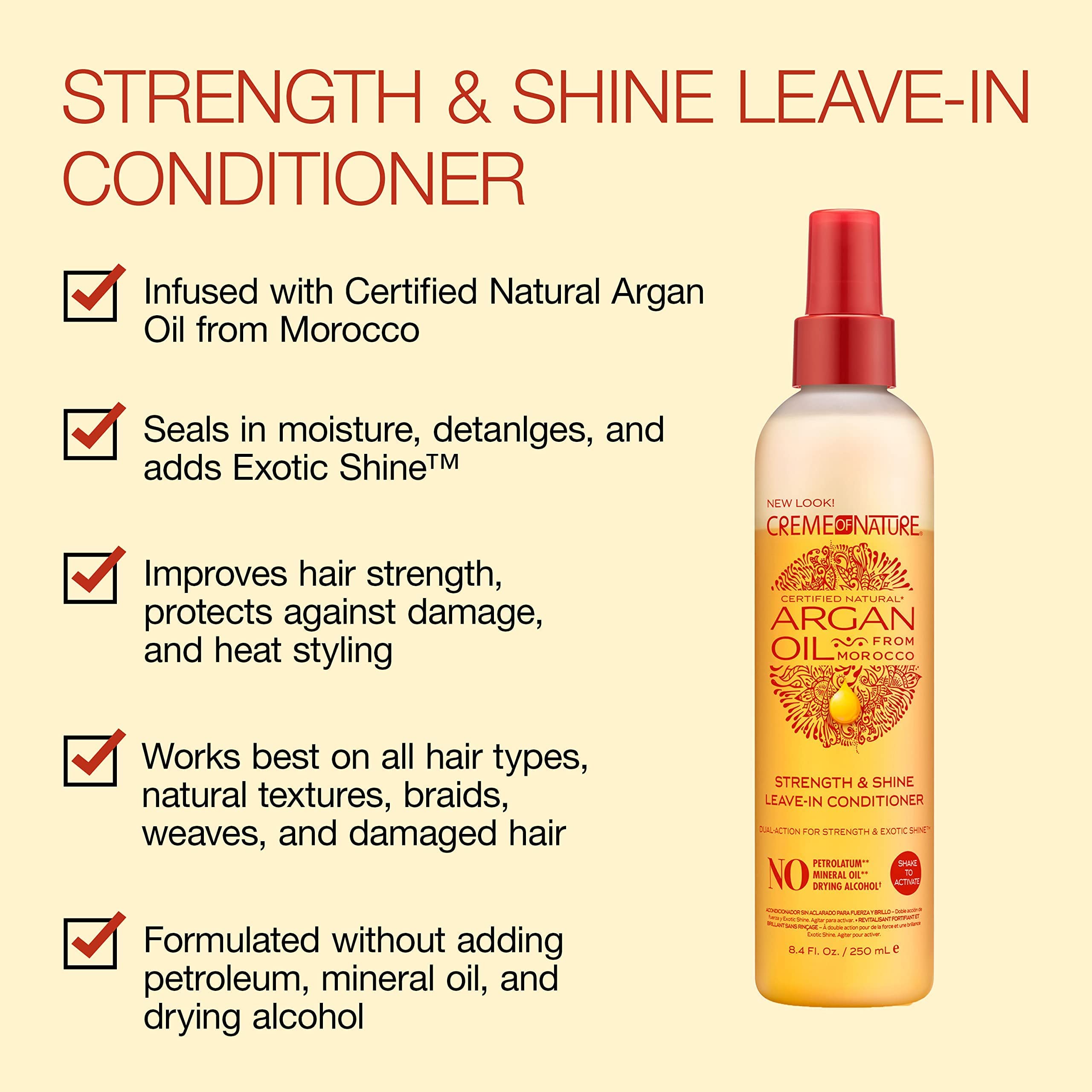 Creme Of Nature Argan Oil, Strength And Shine Leave In Conditioner 8.4 Fl Oz