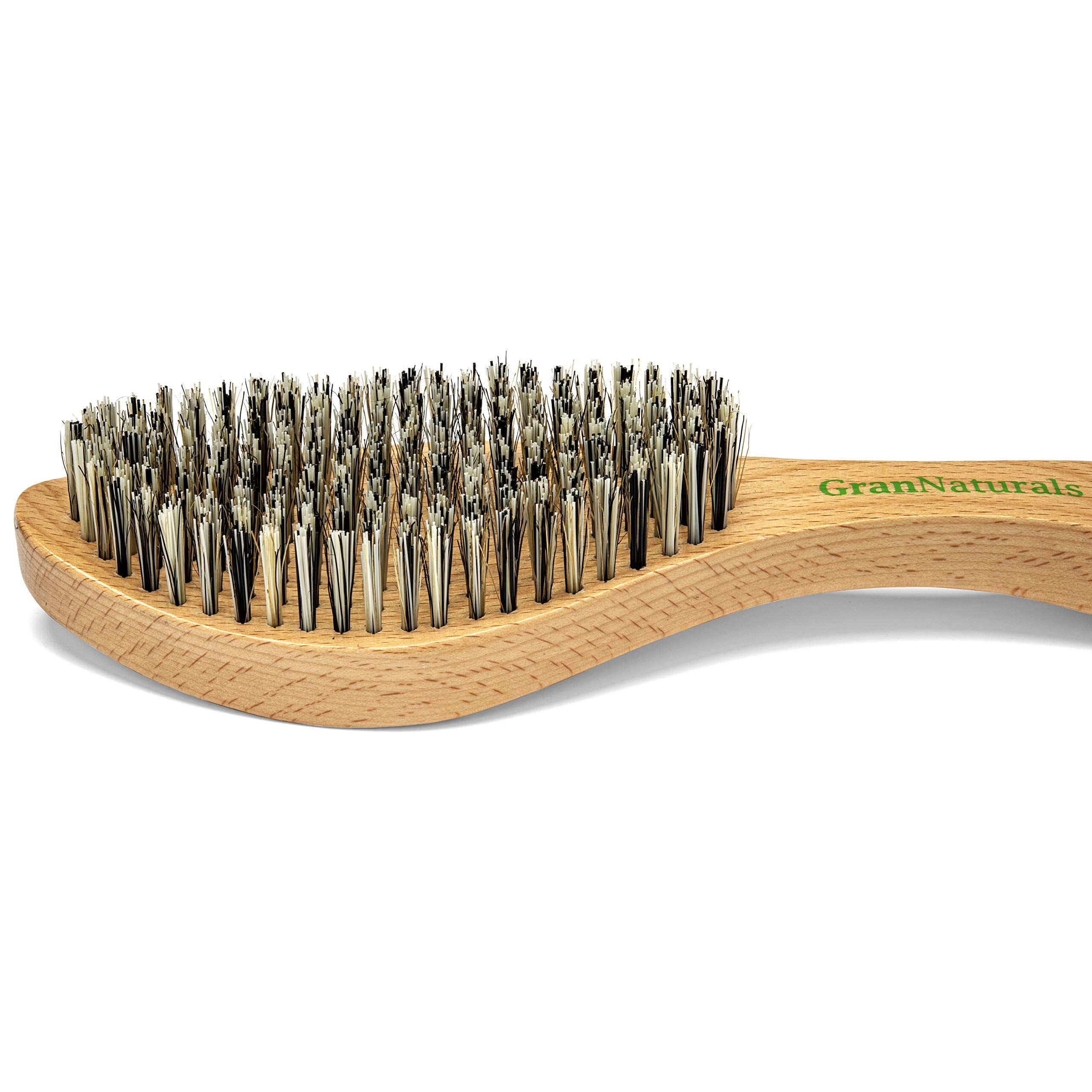 Grannaturals Extra Hard Wave Brush - Curved Boar & Extra Hard Nylon Bristle Hair Brush For 360 Waves