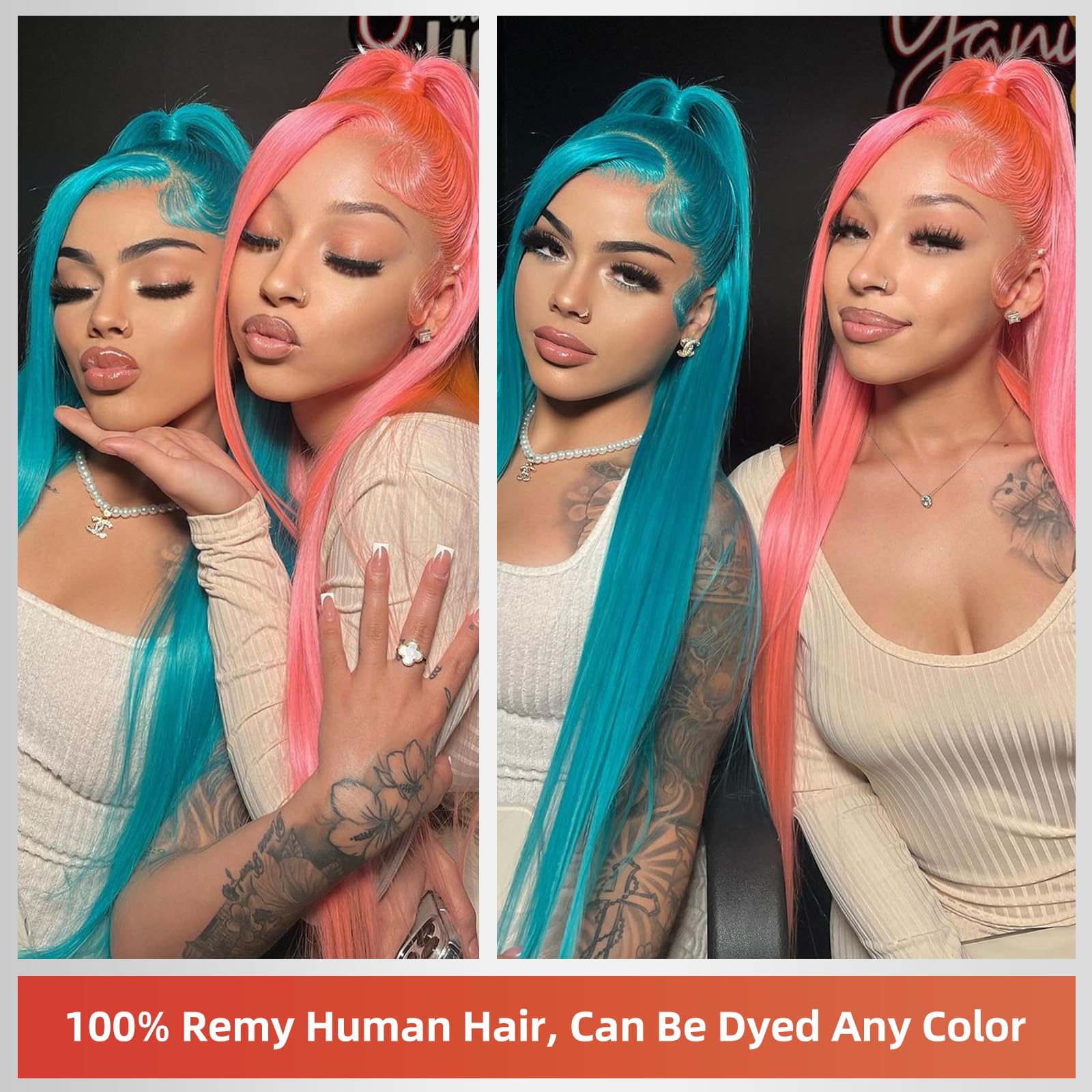 MEGALOOK Wear and Go Glueless Wigs Human Hair Pre Plucked Pre Cut 613 HD Lace Frontal Wig 13x4 HD Lace Front Wigs 613 Straight L