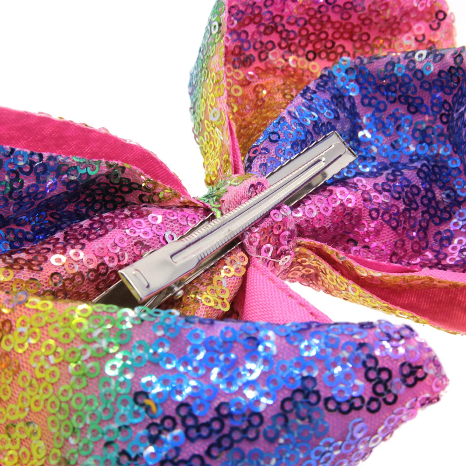 Xansema Hair Bows For Girls, 8 Inches Sequins Large Bows Alligator Hair Clip Hair Barrettes Accessories For Women Teens Girls Ki