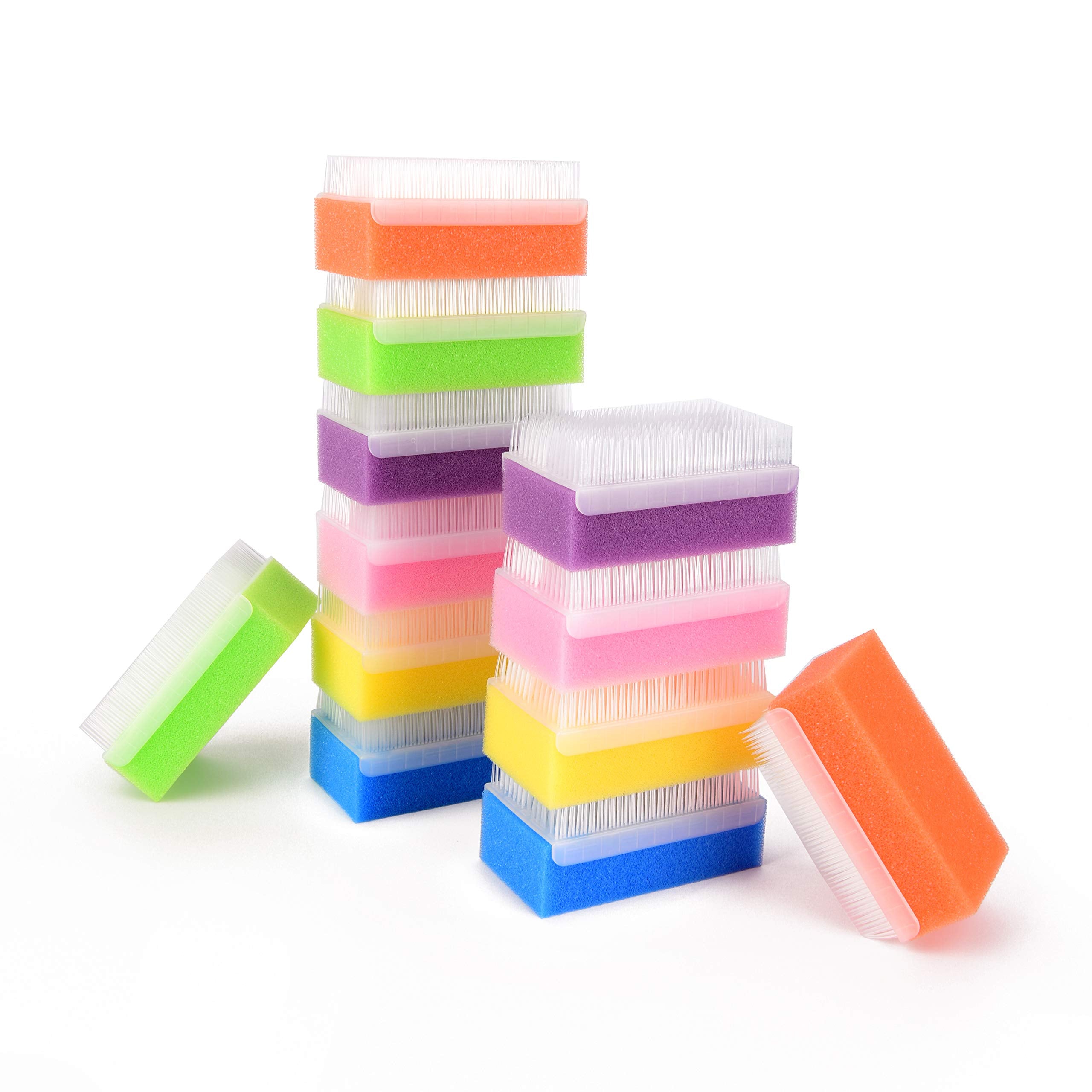 Special Supplies (12 Pack) Baby Bath Sponges Soft Foam Scrubber With Cradle Cap Bristle Brush - Body, Hair, And Scalp Cleaning -