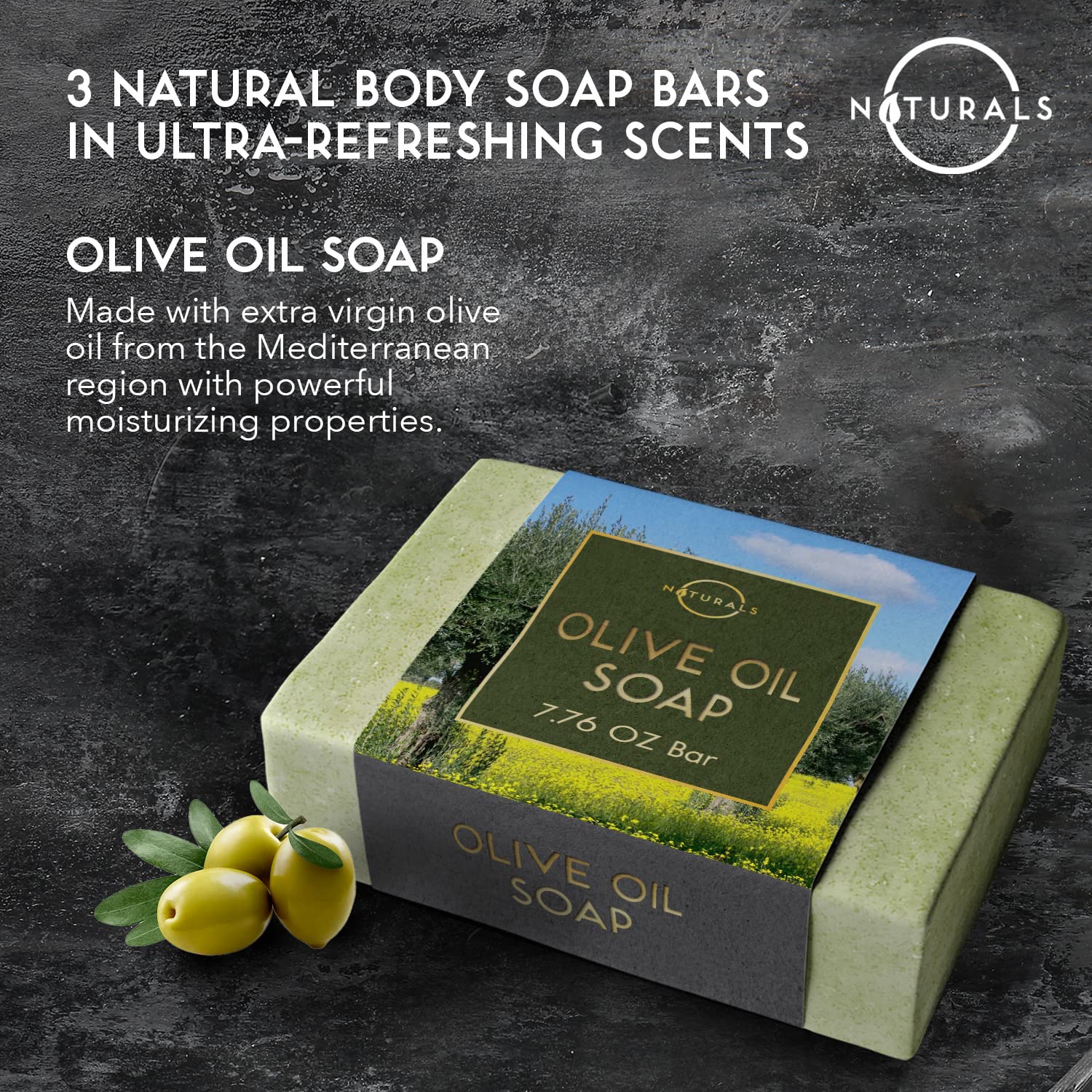 O NATURALS Bar Soap for Men - 3-Pcs Mens Soap Bar - Natural Soap - Mens Bar Soap - Men Soap - Natural Soap for Men - Organic Men