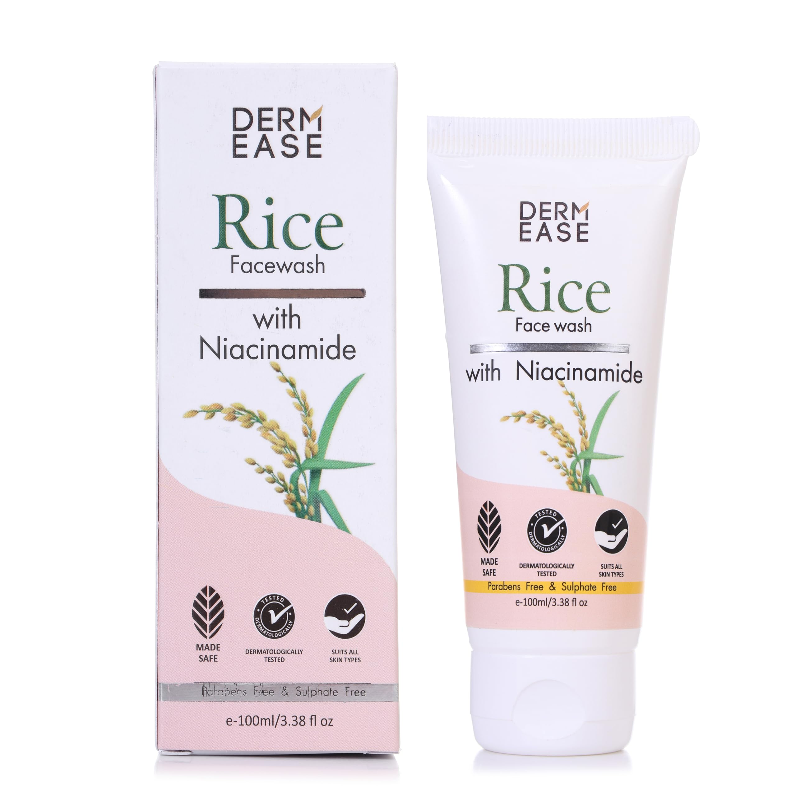 Derm Ease Rice Facewash 100Ml With Niacinamide | Face Wash For Oily And Acne Prone Skin | Face Wash Man | Face Wash Woman